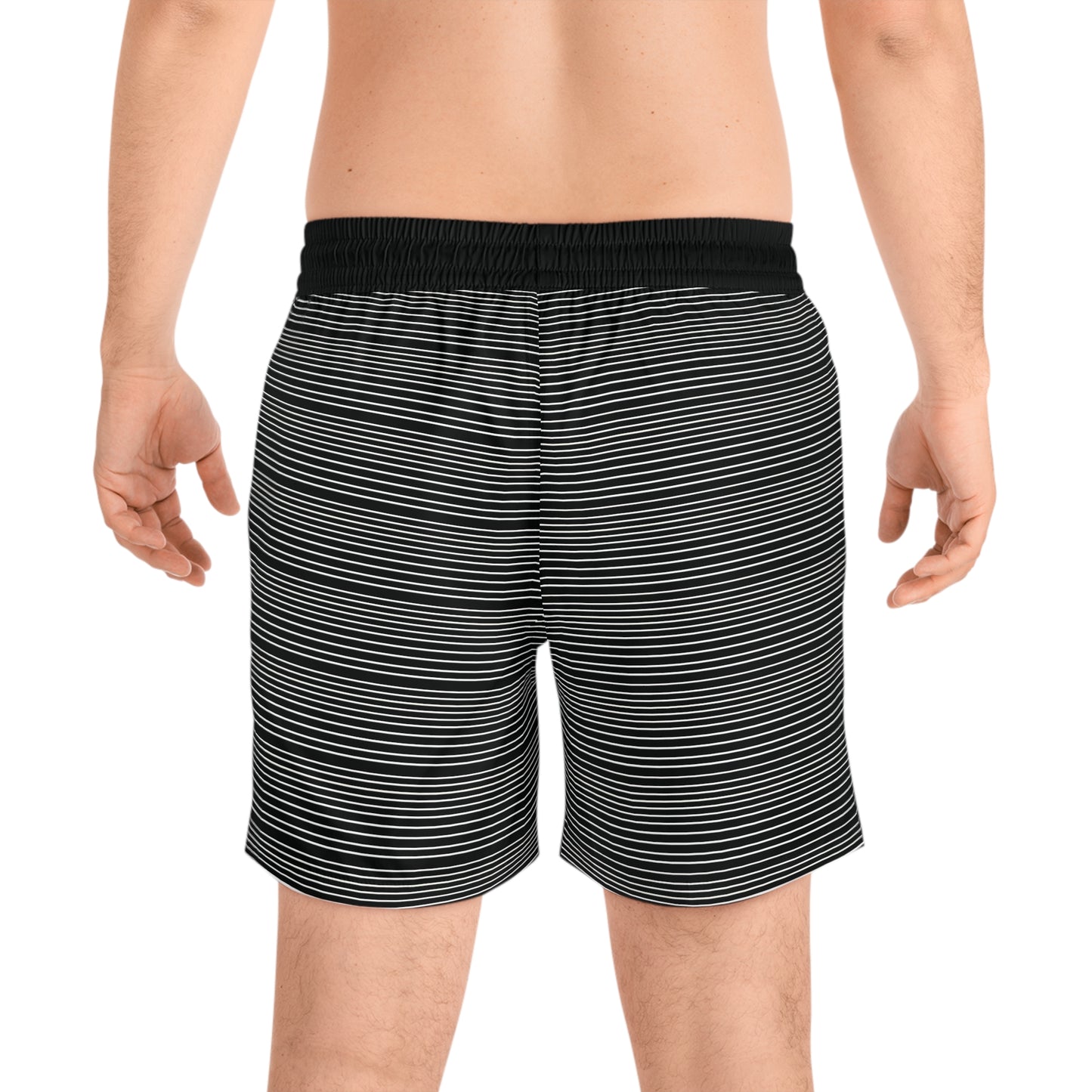 Bussin' Men's Mid-Length Swim Shorts - Stylish Striped Beachwear for Summer Fun