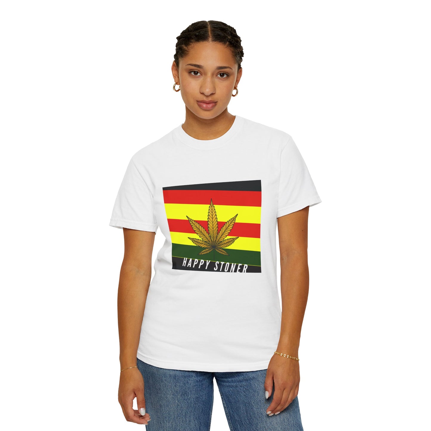 Happy Stoner Unisex Garment-Dyed T-shirt - Chill Vibes for Cannabis Enthusiasts