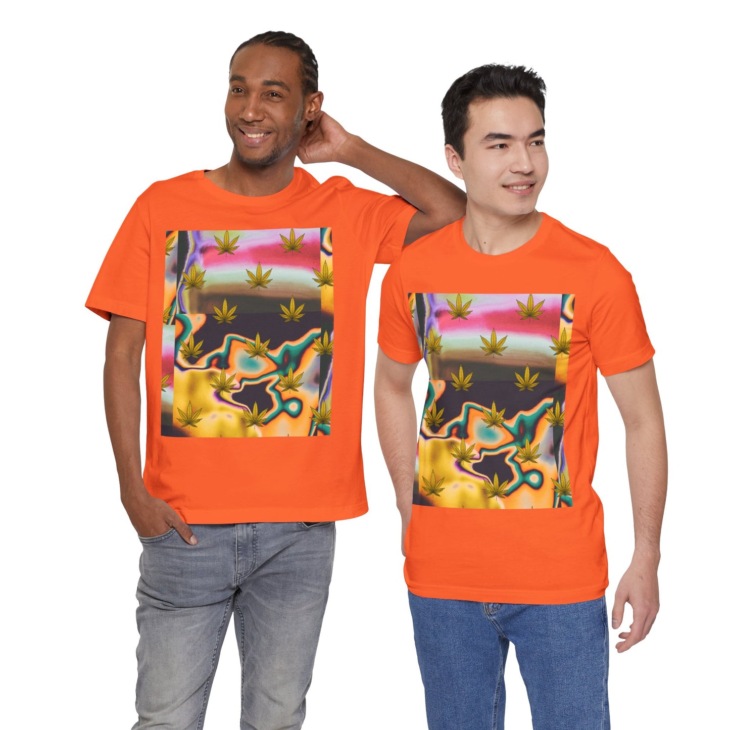 Vibrant Leaf Graphic Tee - Unisex Jersey Short Sleeve T-Shirt