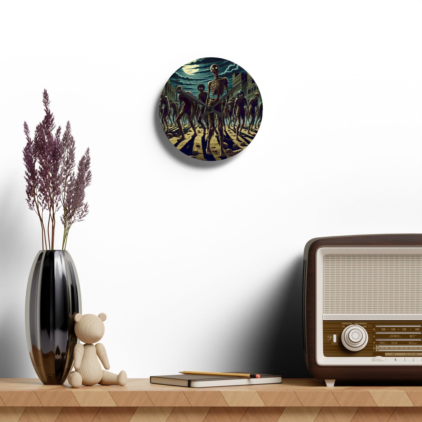 Yummy Zombies Acrylic Wall Clock