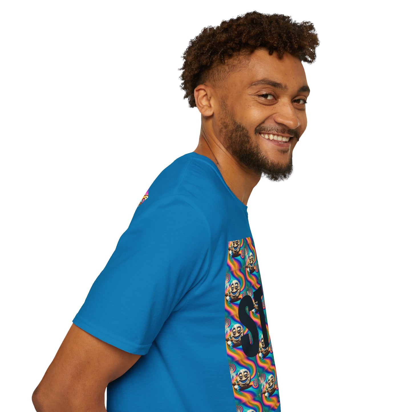 Stay Stoned Unisex Softstyle T-Shirt - Retro Vibe Graphic Tee for Fun Gatherings