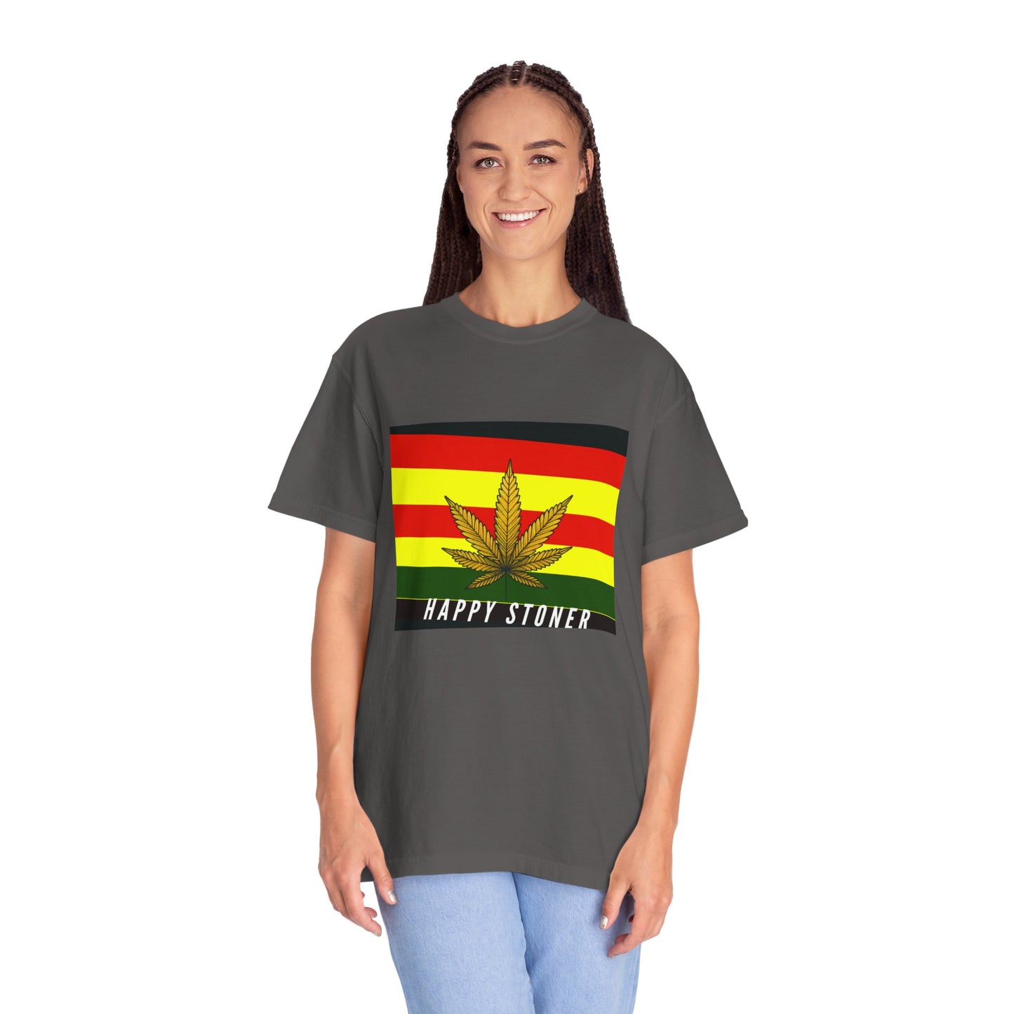 Happy Stoner Unisex Garment-Dyed T-shirt - Chill Vibes for Cannabis Enthusiasts