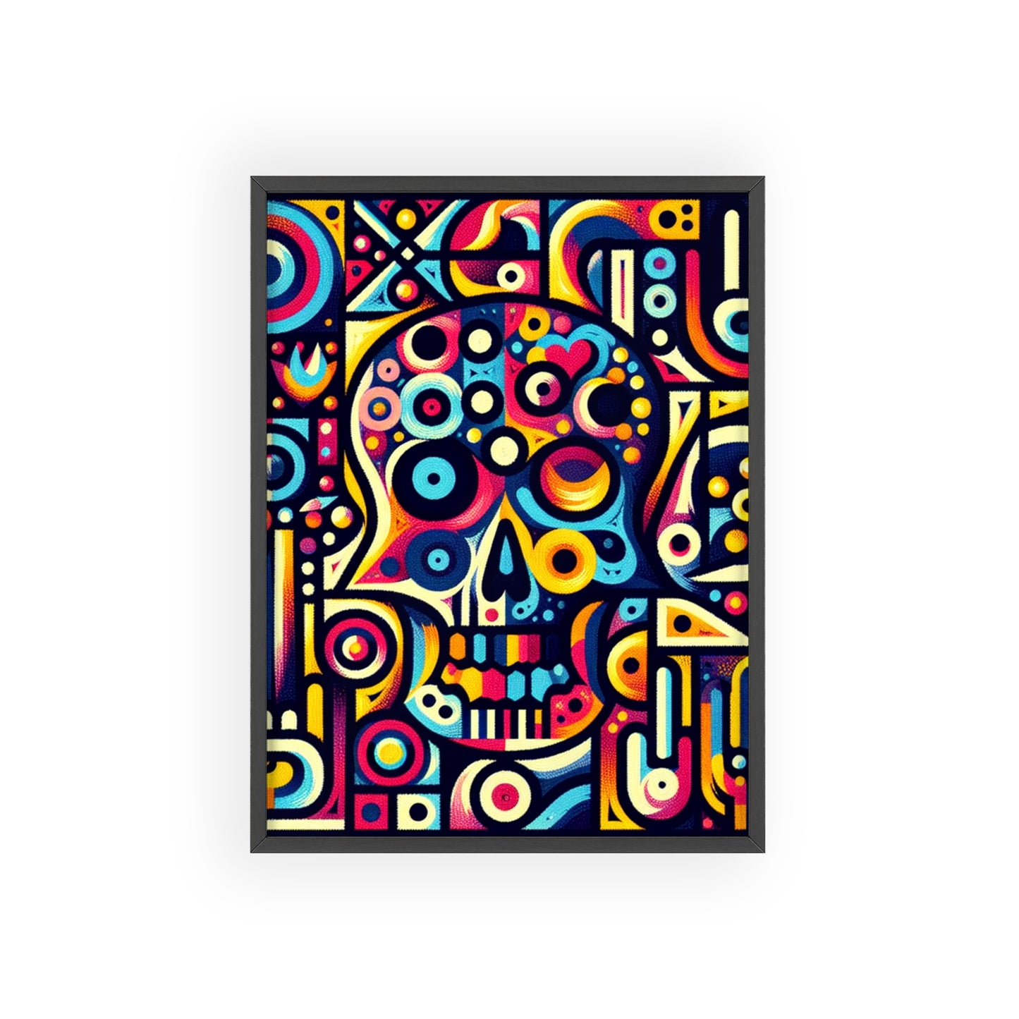 Skull Rock N Roll Posters with Wooden Frame