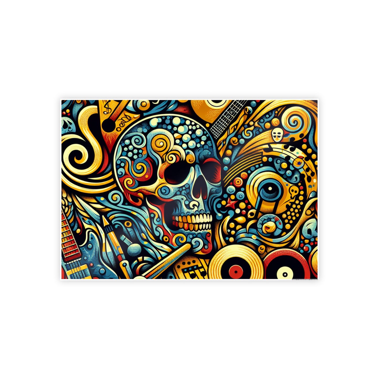 Skull Rock N Roll Gloss Posters