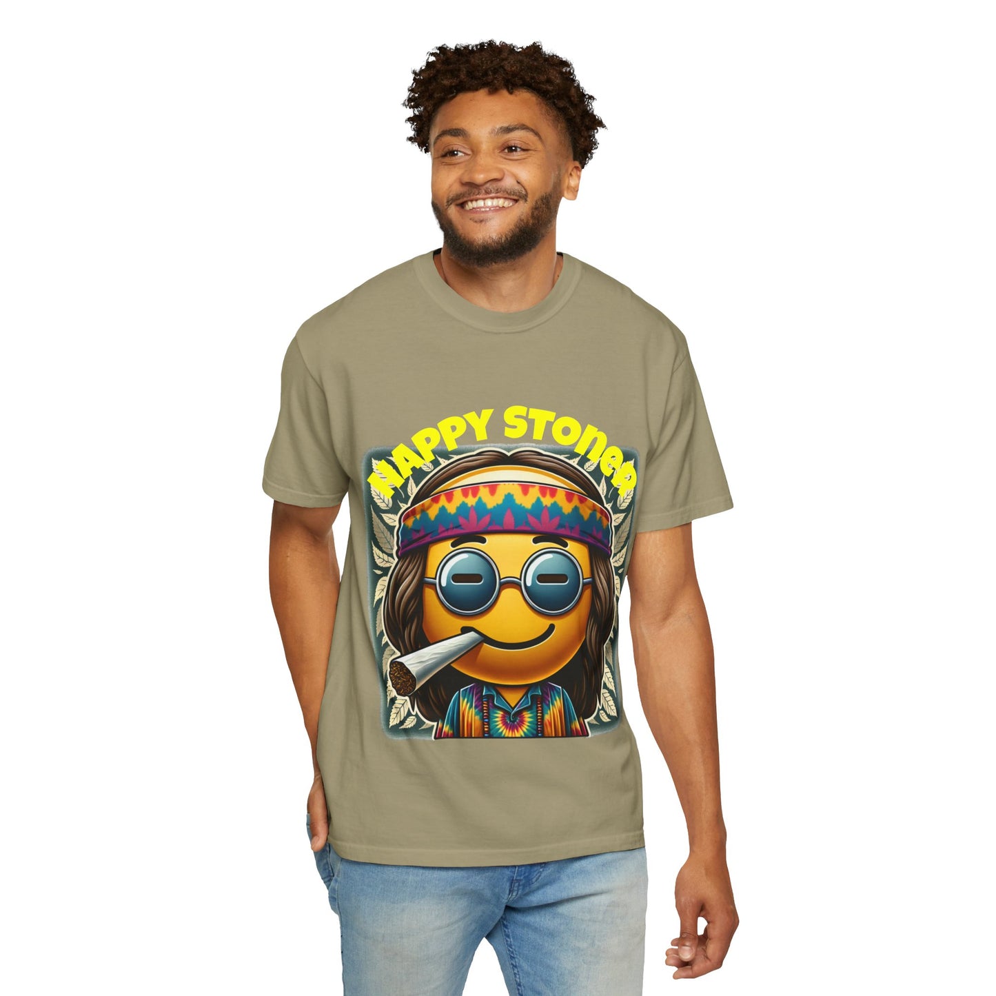 Happy Stoner Unisex Garment-Dyed T-Shirt | Chill Vibe Tee for Budding Enthusiasts