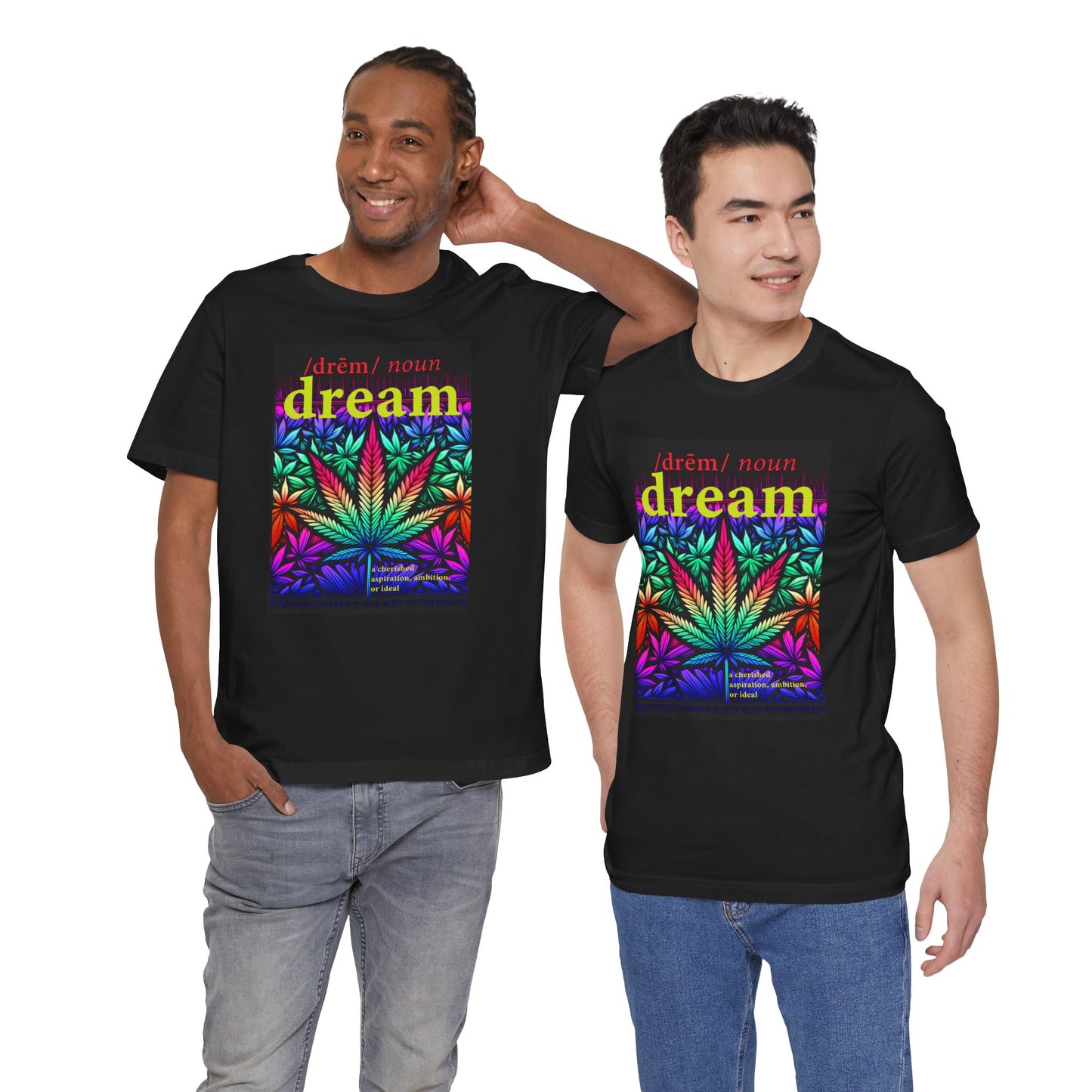 Dream Inspired Unisex Jersey Tee - Vibrant Cannabis Graphic T-Shirt