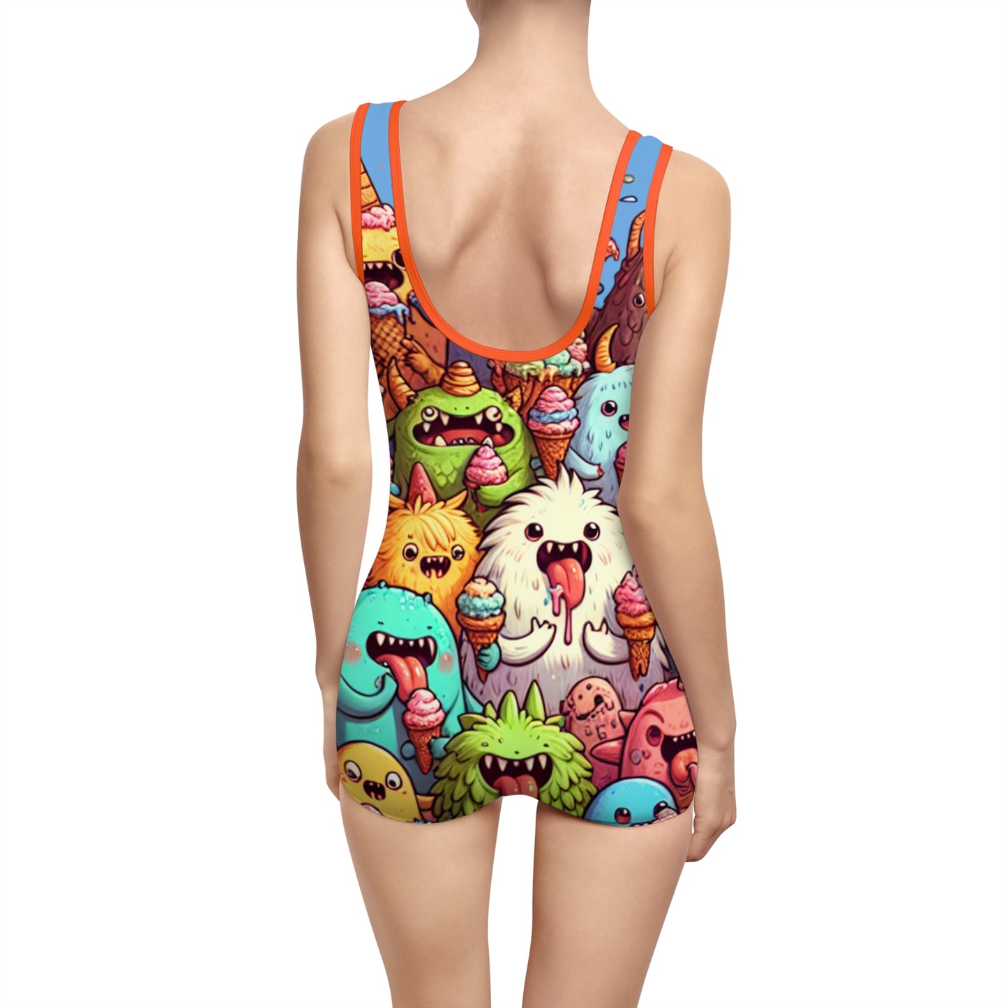 Women's Vintage Ice Cream Monster Swimsuit - Fun Summer Swimwear