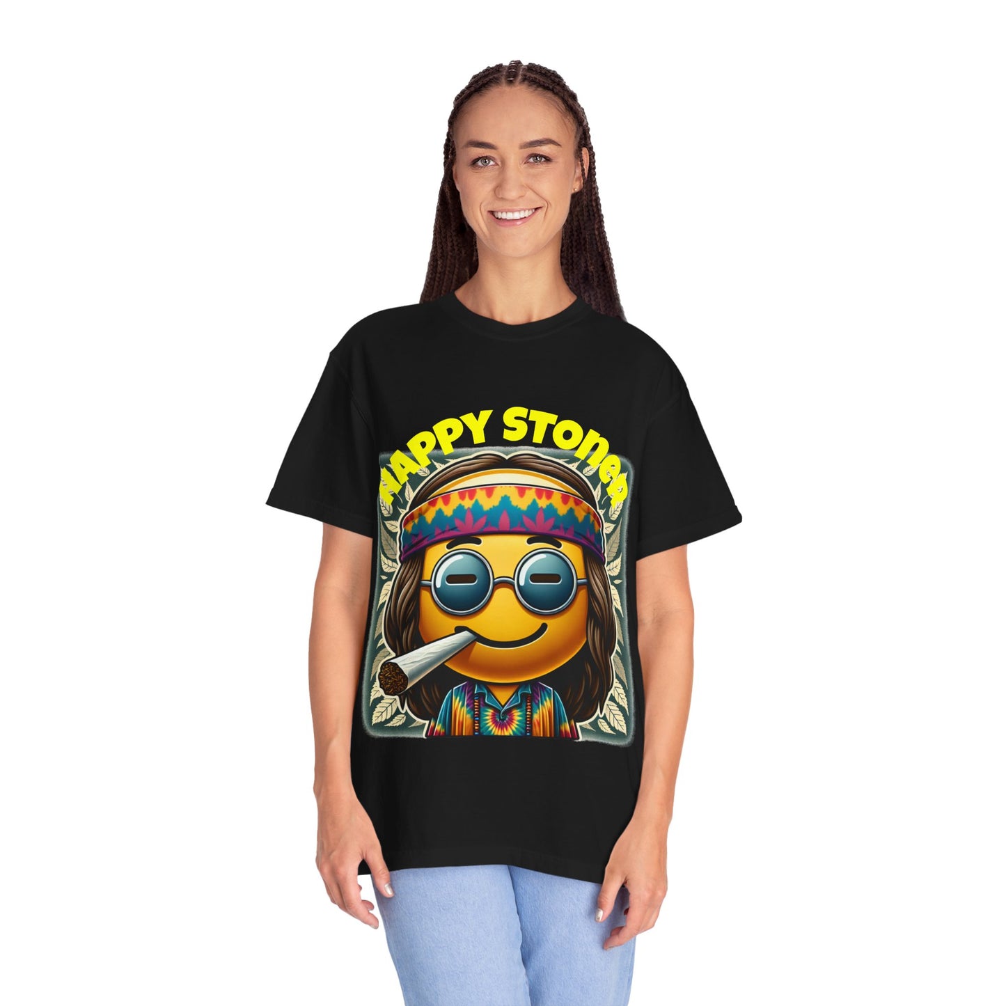 Happy Stoner Unisex Garment-Dyed T-Shirt | Chill Vibe Tee for Budding Enthusiasts