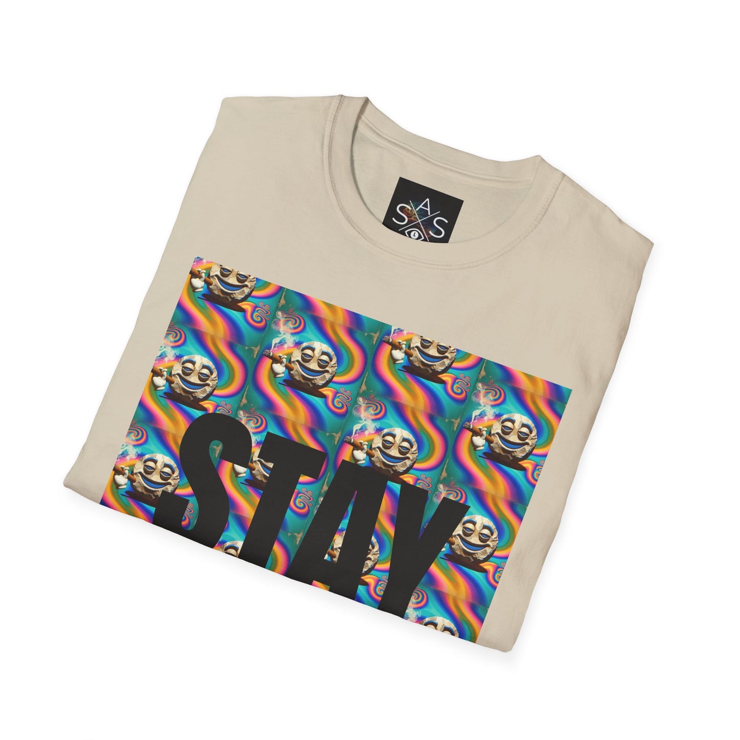 Stay Stoned Unisex Softstyle T-Shirt - Retro Vibe Graphic Tee for Fun Gatherings