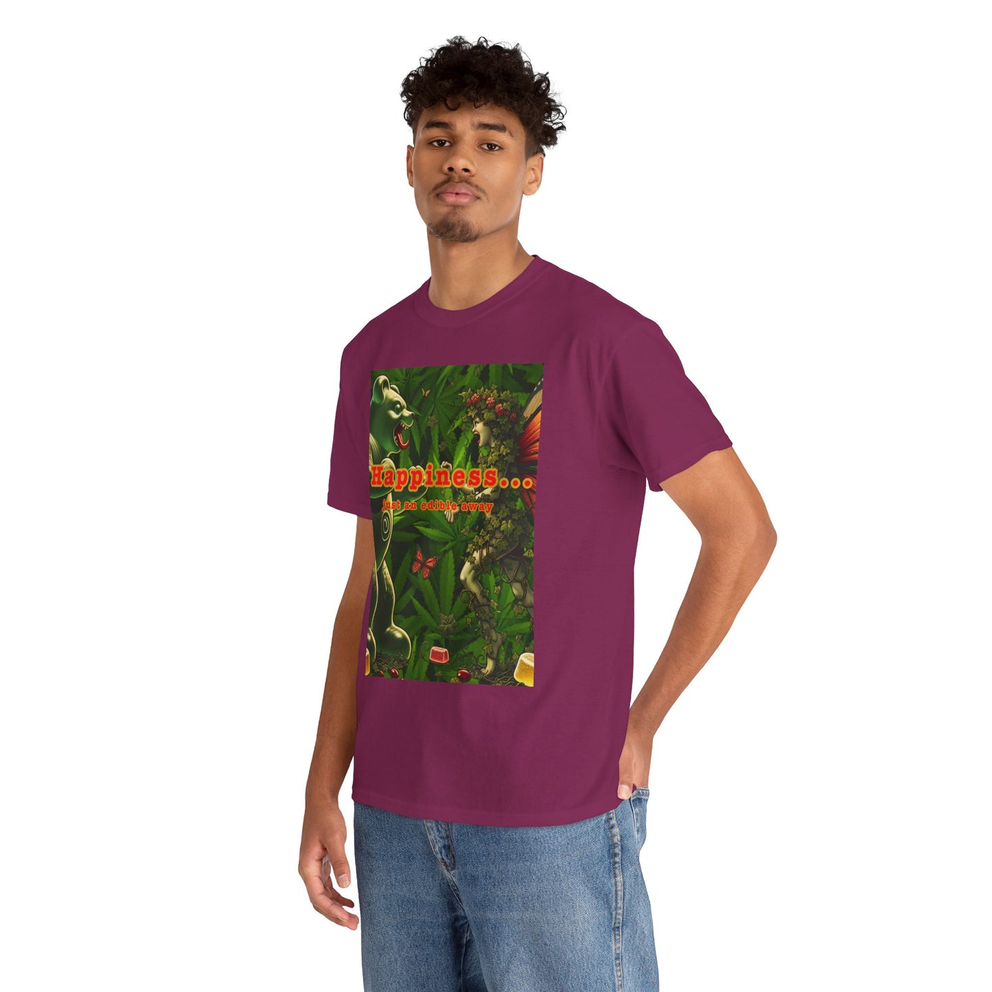 Happiness Jungle Unisex Heavy Cotton Tee, Graphic T-Shirt, Nature Lover Gift, Summer Wardrobe Essential, Unisex Casual Wear