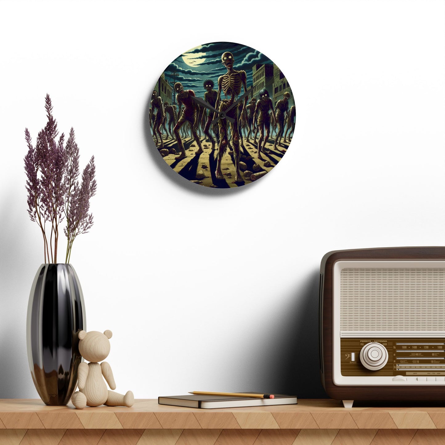 Yummy Zombies Acrylic Wall Clock