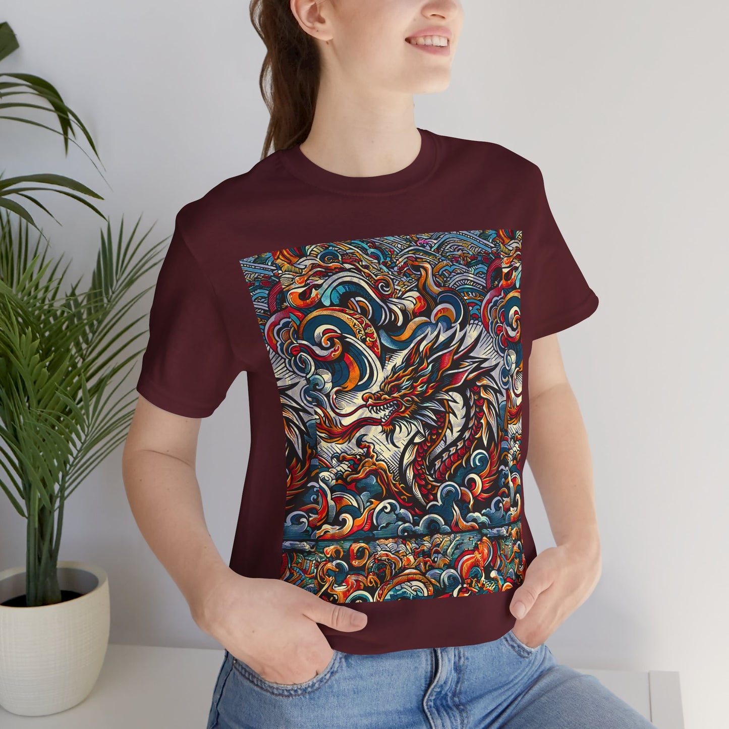 Vibrant Dragon Graphic Tee - Unisex Jersey Short Sleeve Shirt
