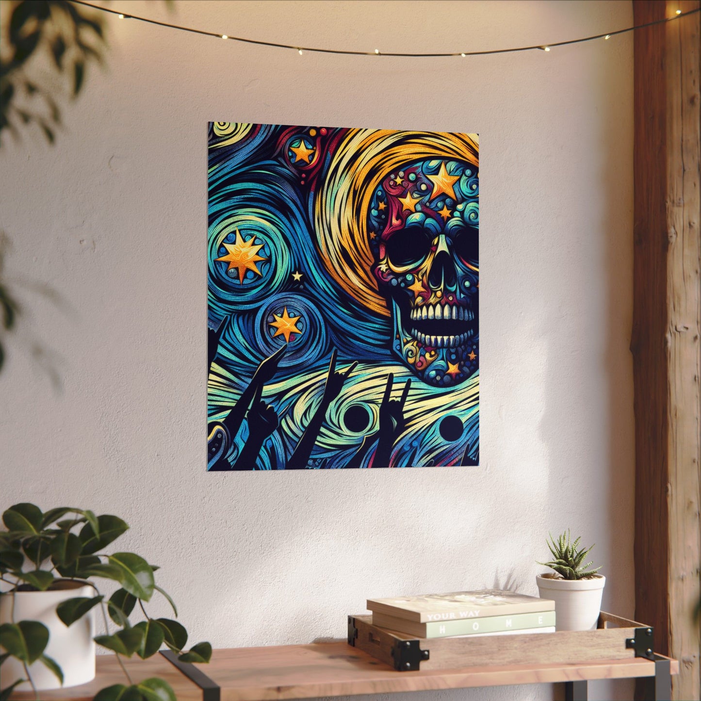 Midnight Rock N Roll Textured Watercolor Matte Posters