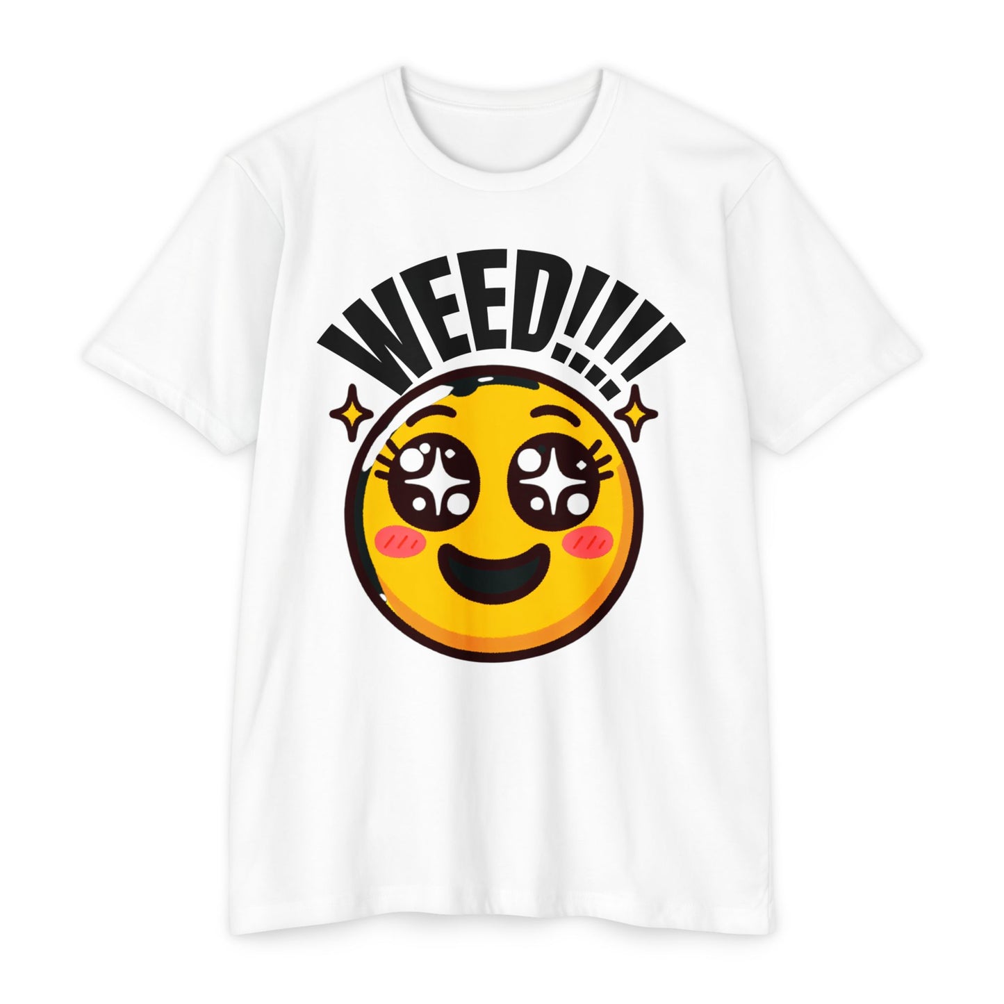 Fun Weed Smiley Face T-Shirt for Cannabis Lovers