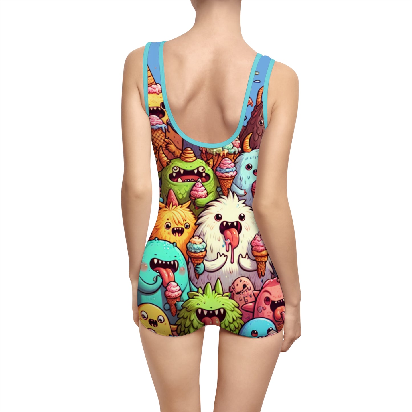 Women's Vintage Ice Cream Monster Swimsuit - Fun Summer Swimwear