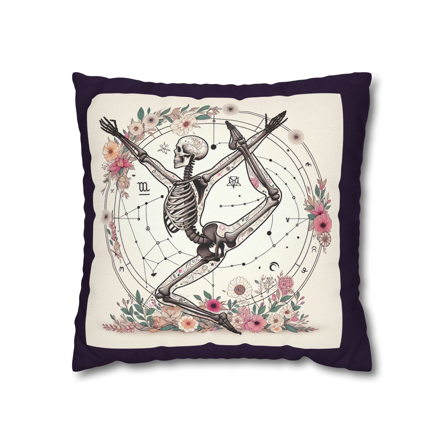 Astrological Skeleton Decorative Pillowcase