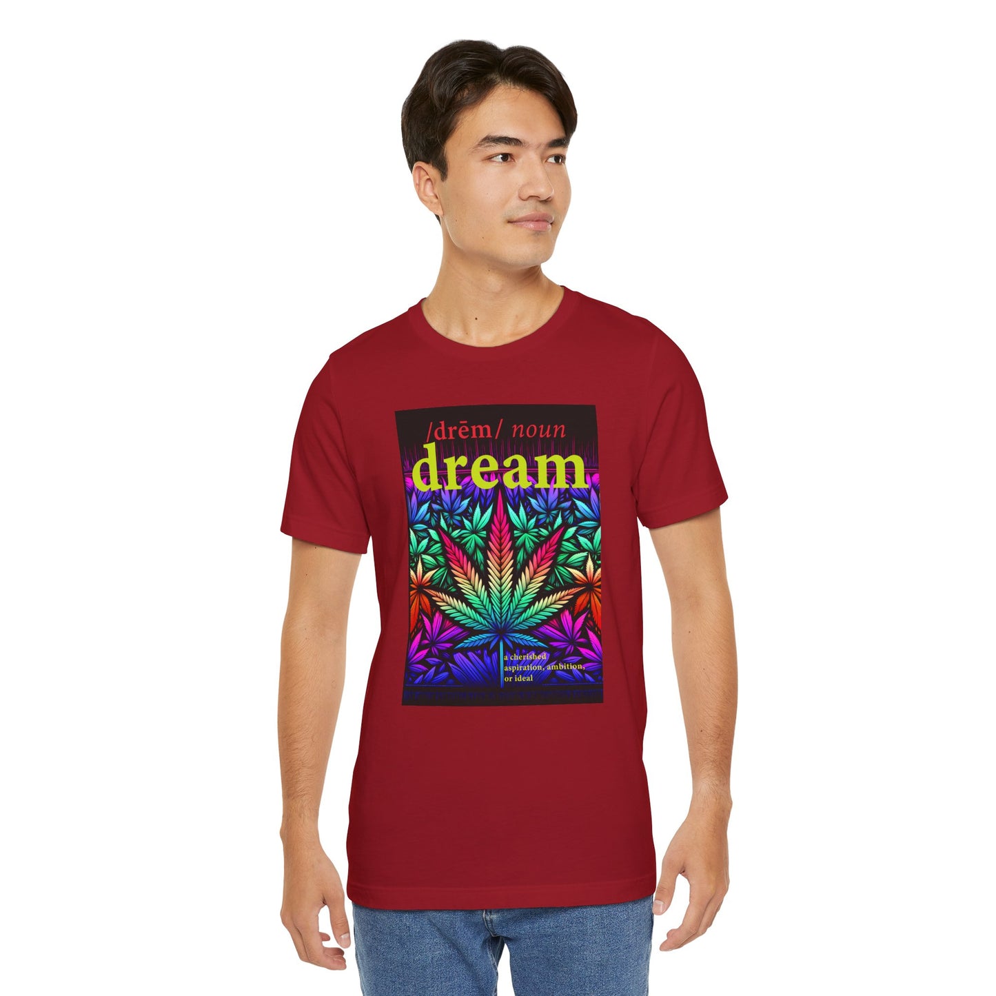 Dream Inspired Unisex Jersey Tee - Vibrant Cannabis Graphic T-Shirt