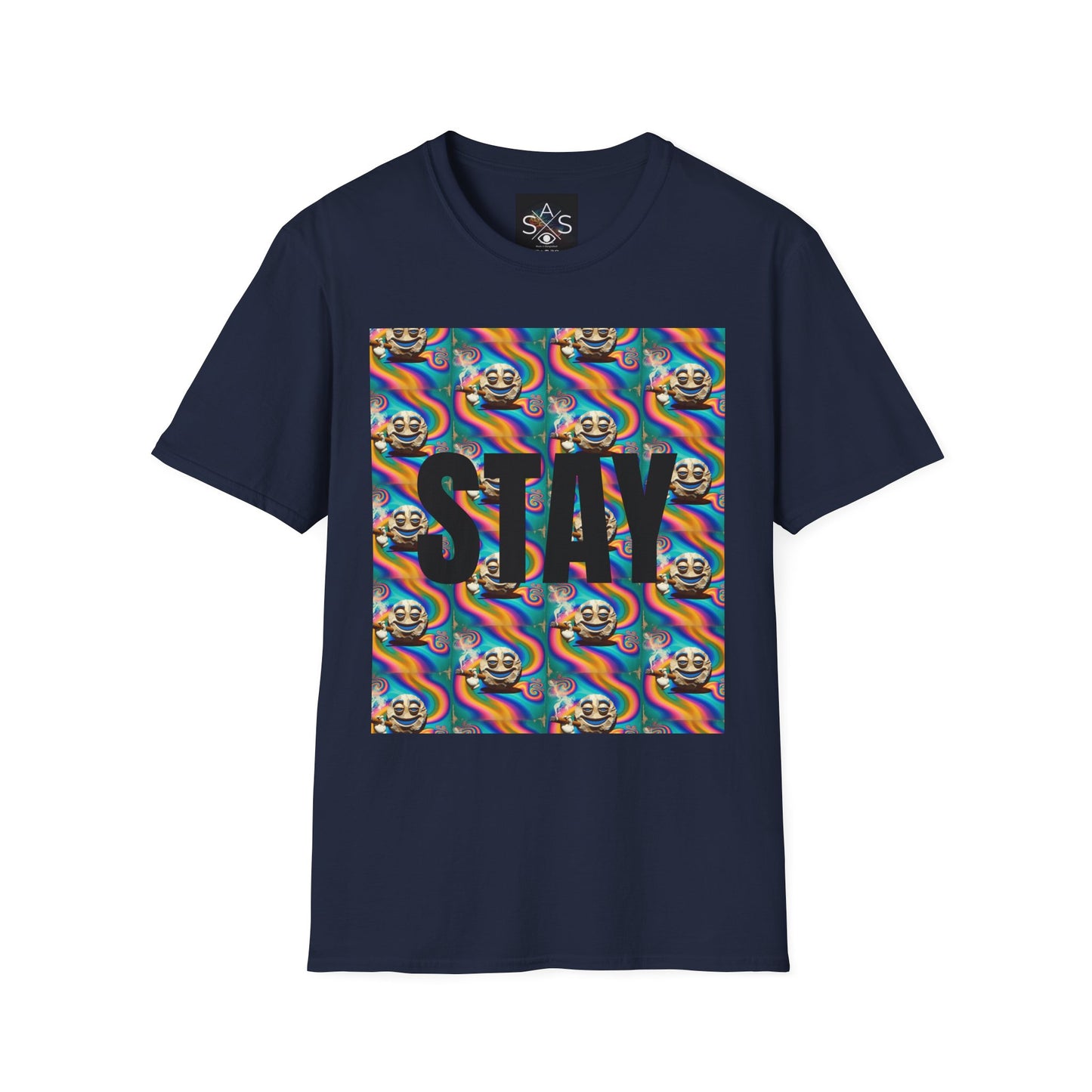 Stay Stoned Unisex Softstyle T-Shirt - Retro Vibe Graphic Tee for Fun Gatherings