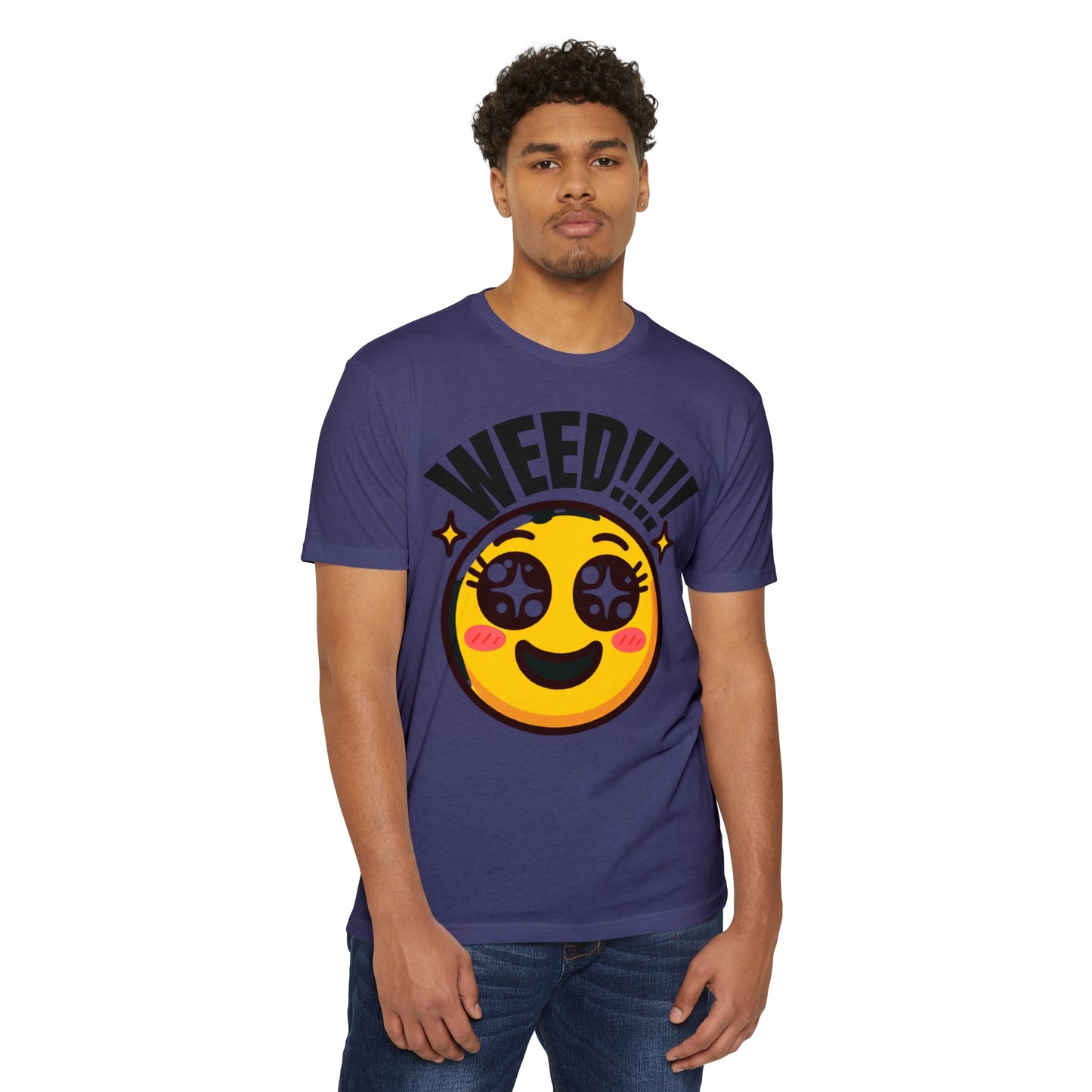 Fun Weed Smiley Face T-Shirt for Cannabis Lovers