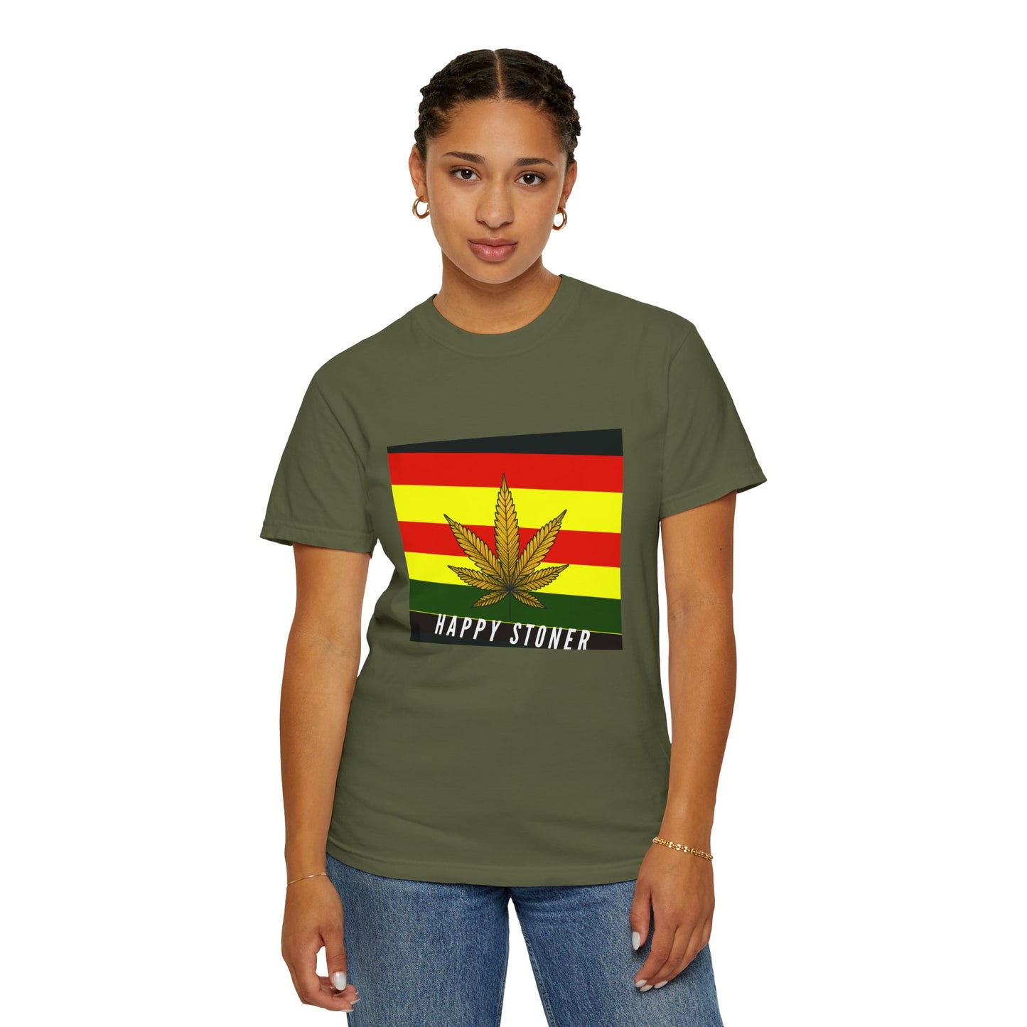 Happy Stoner Unisex Garment-Dyed T-shirt - Chill Vibes for Cannabis Enthusiasts