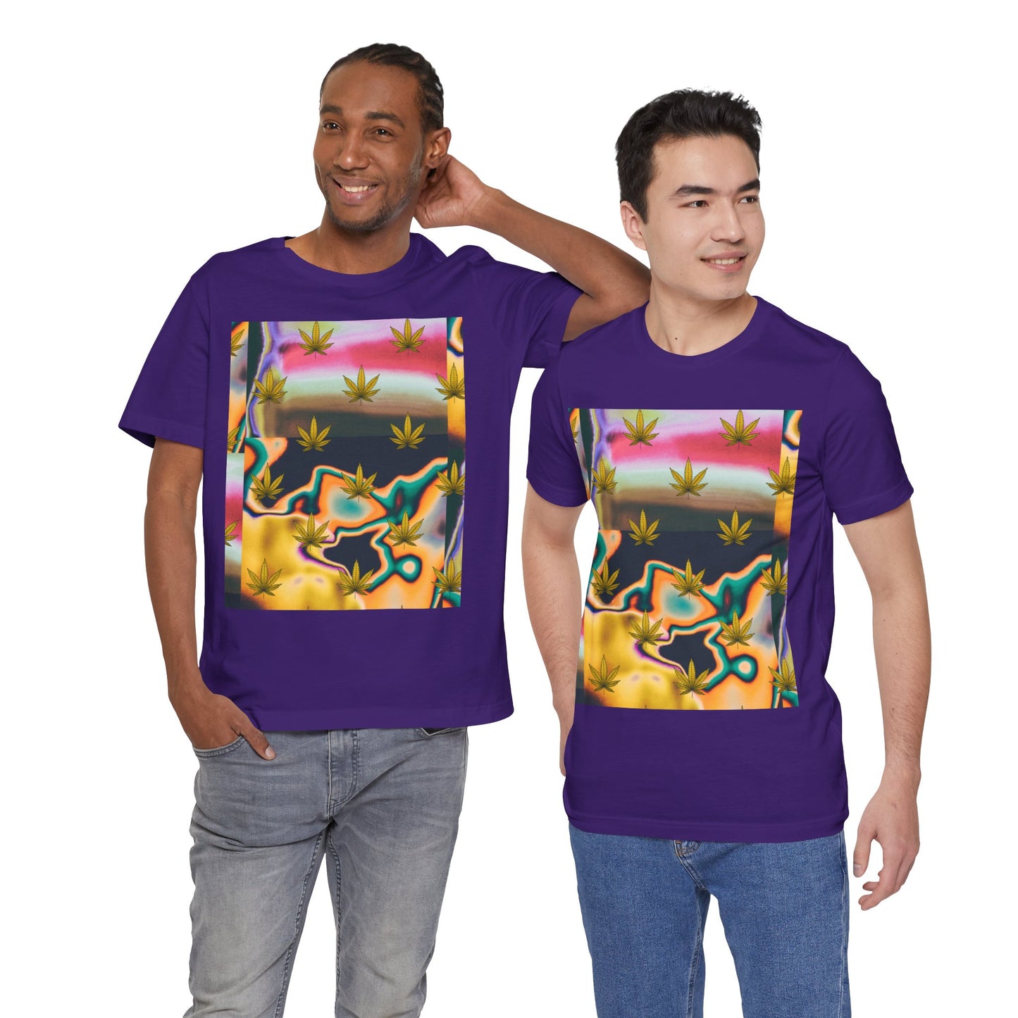 Vibrant Leaf Graphic Tee - Unisex Jersey Short Sleeve T-Shirt