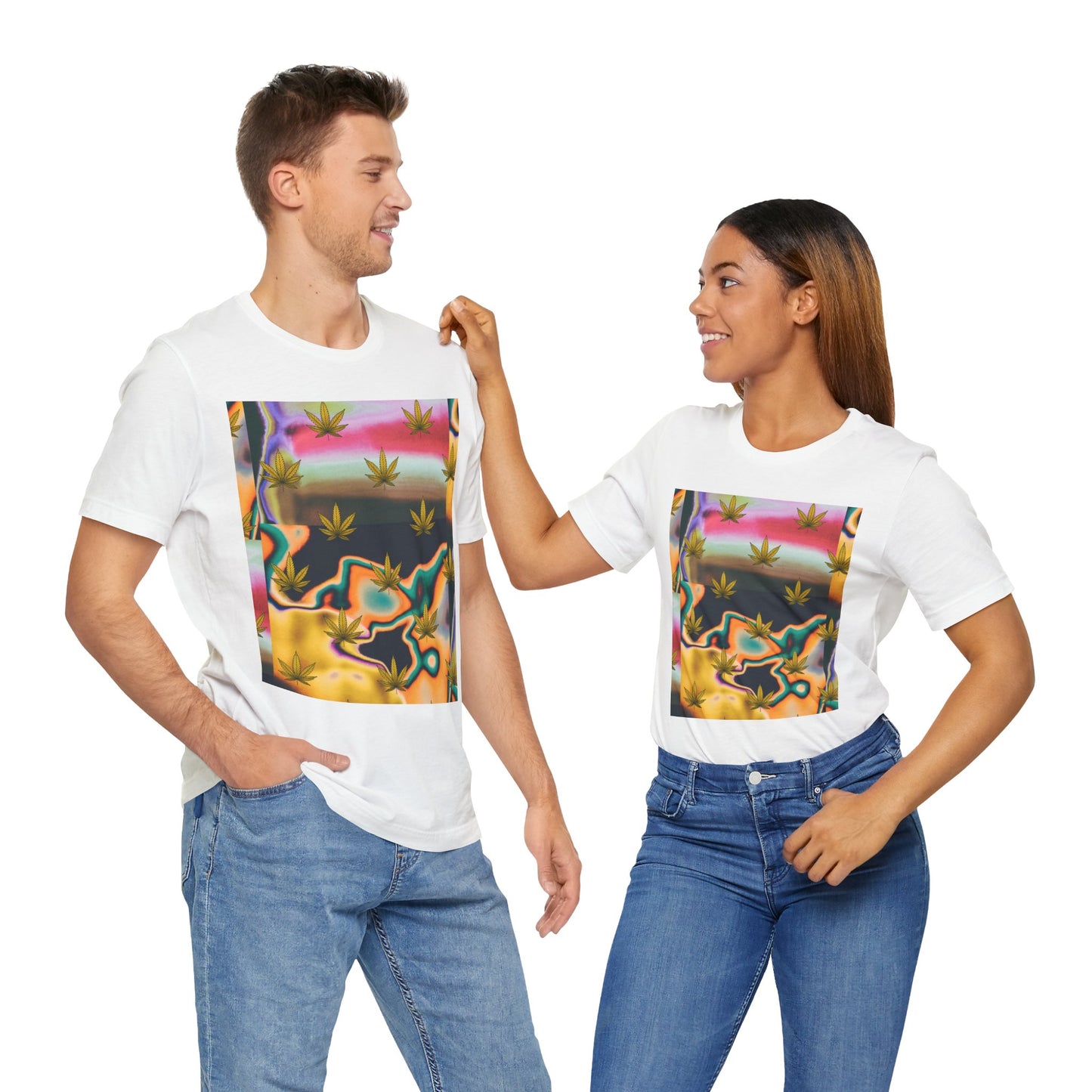 Vibrant Leaf Graphic Tee - Unisex Jersey Short Sleeve T-Shirt