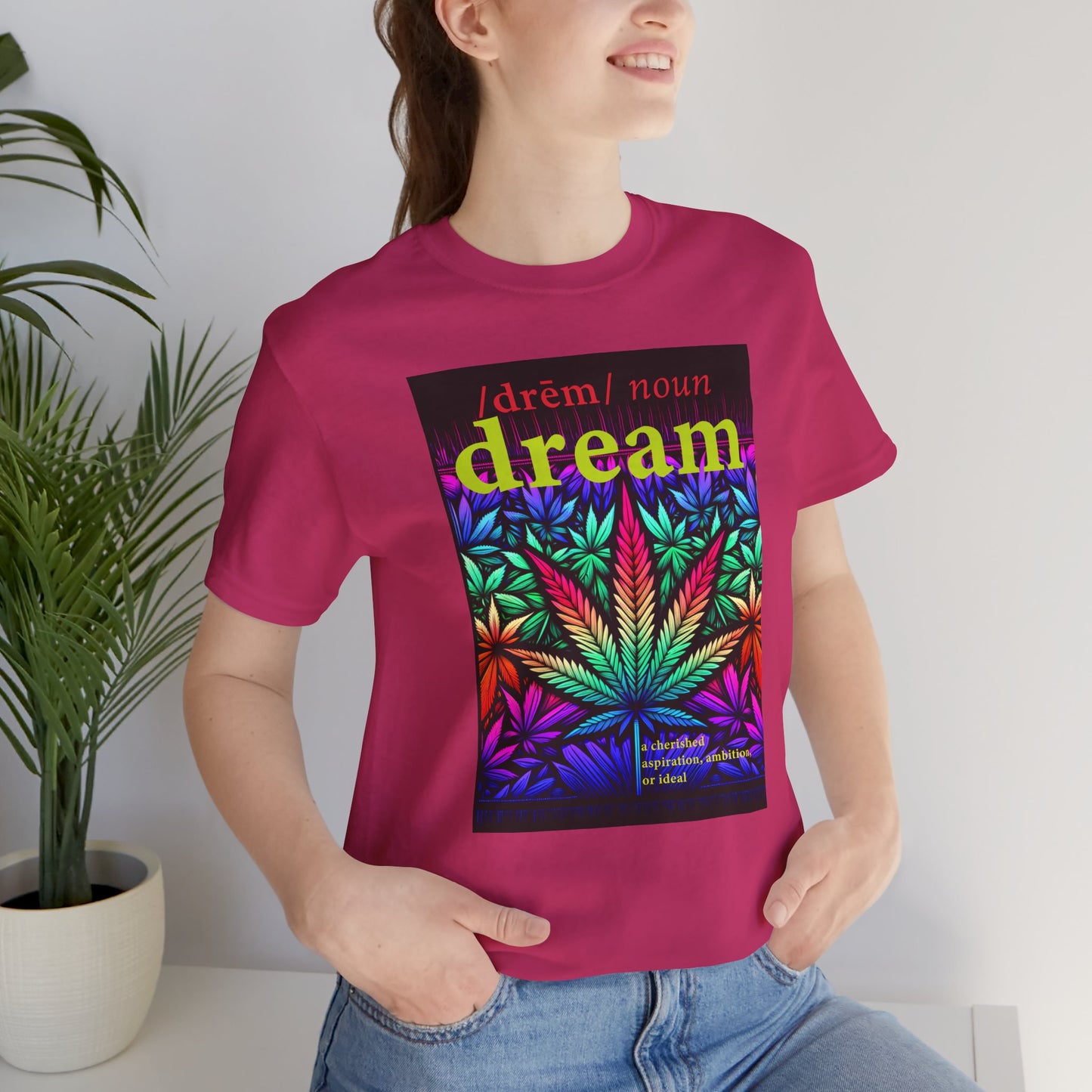 Dream Inspired Unisex Jersey Tee - Vibrant Cannabis Graphic T-Shirt