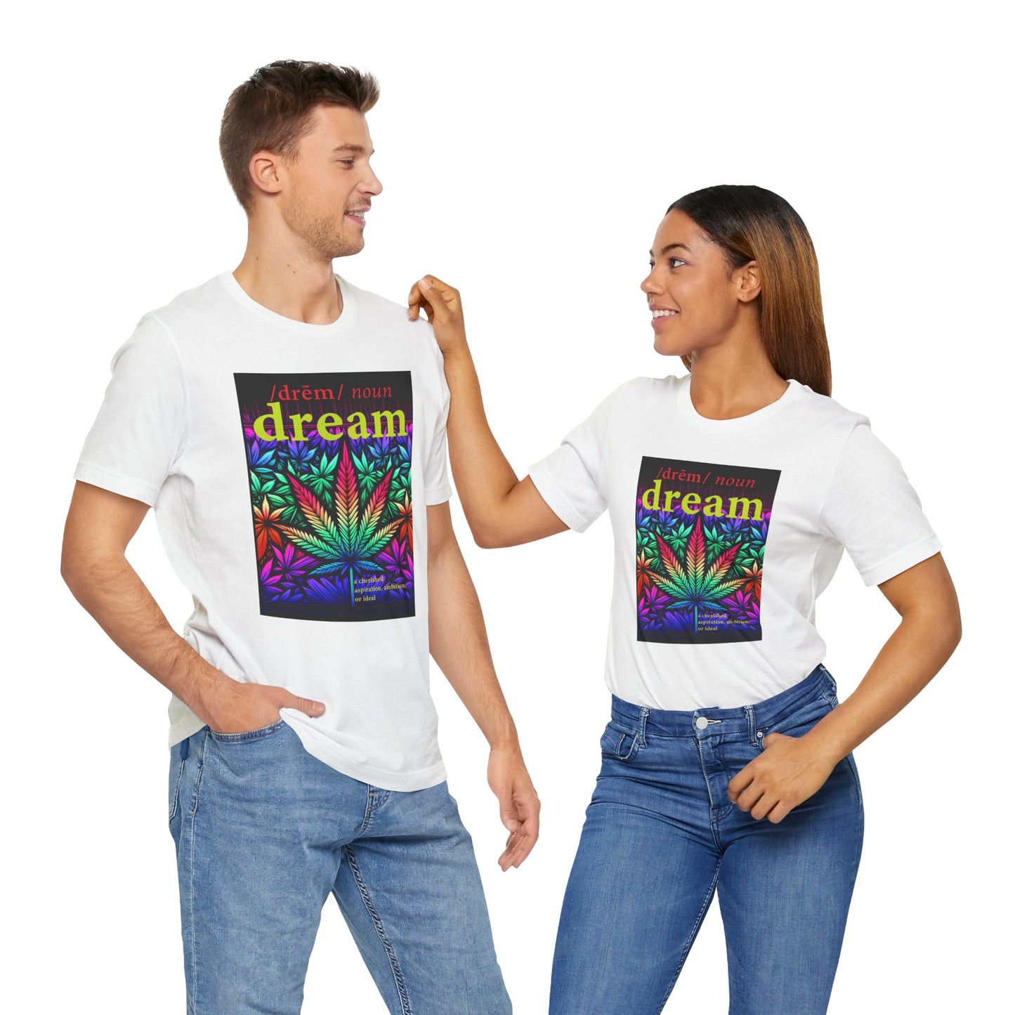 Dream Inspired Unisex Jersey Tee - Vibrant Cannabis Graphic T-Shirt