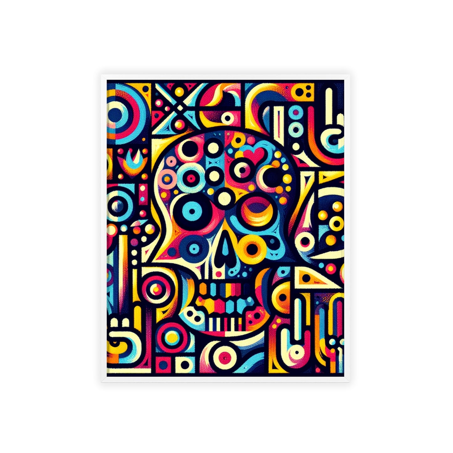 Skull Rock N Roll Posters with Wooden Frame