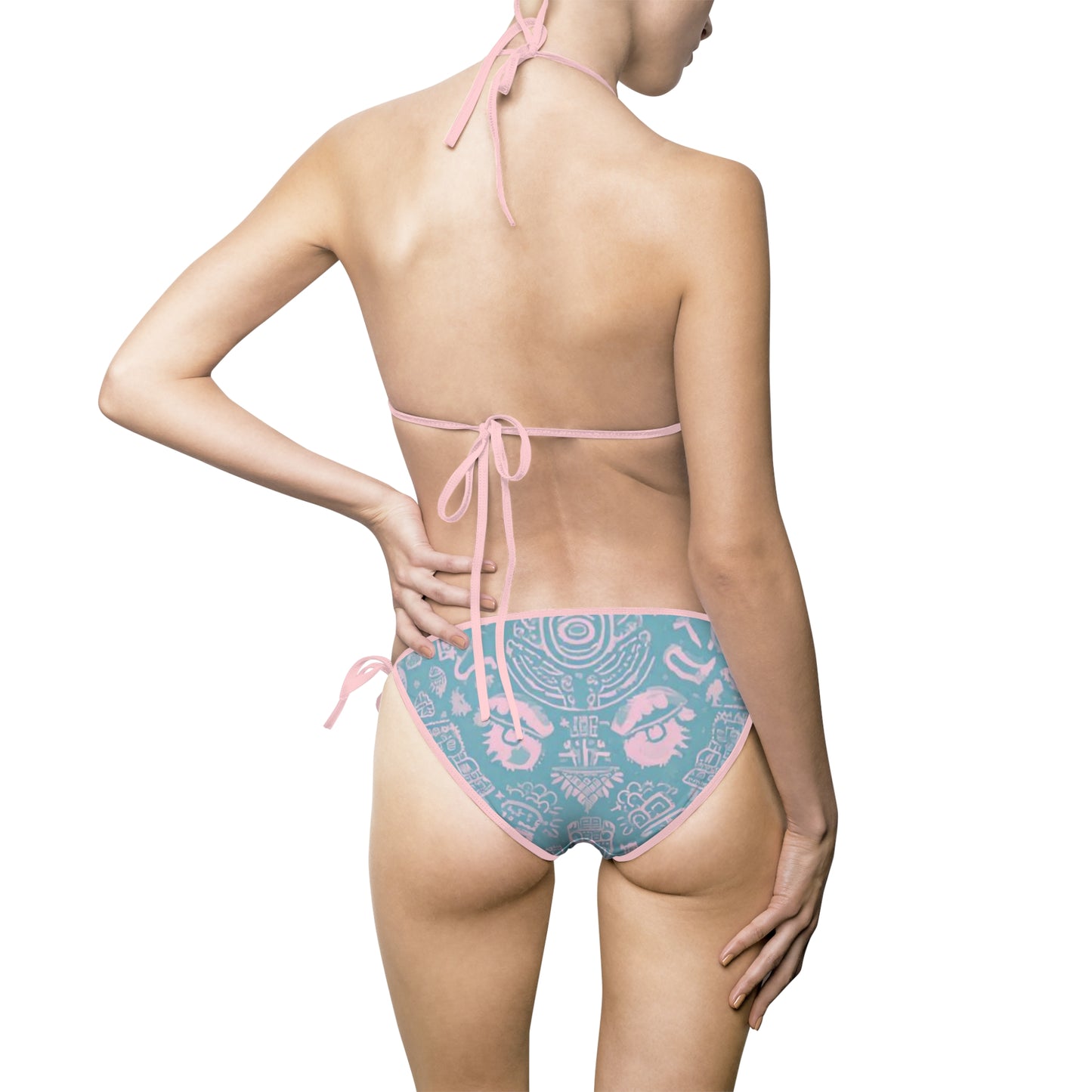 Trendy Women's Bikini Swimsuit - Fun Tropical Print for Summer Vibes