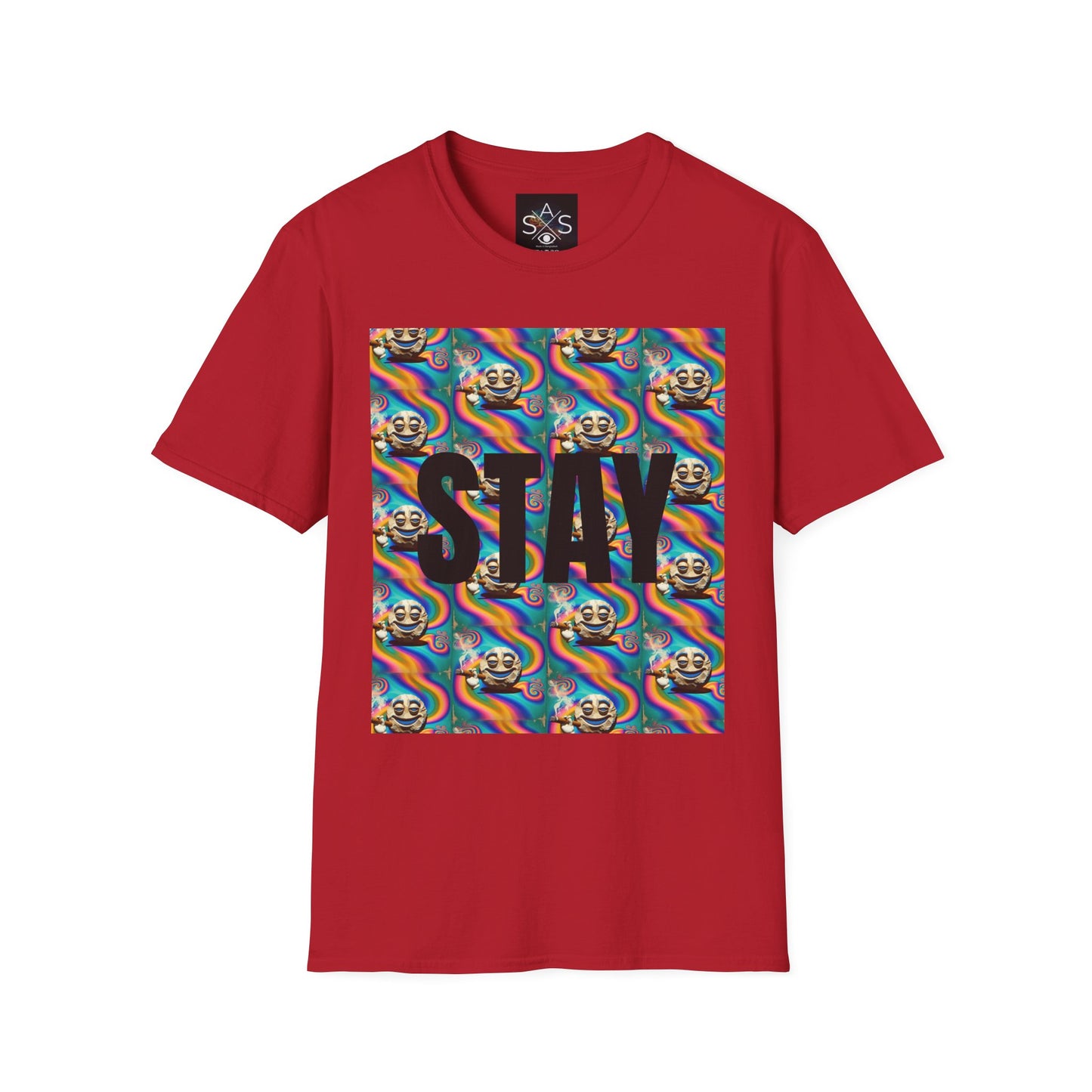 Stay Stoned Unisex Softstyle T-Shirt - Retro Vibe Graphic Tee for Fun Gatherings
