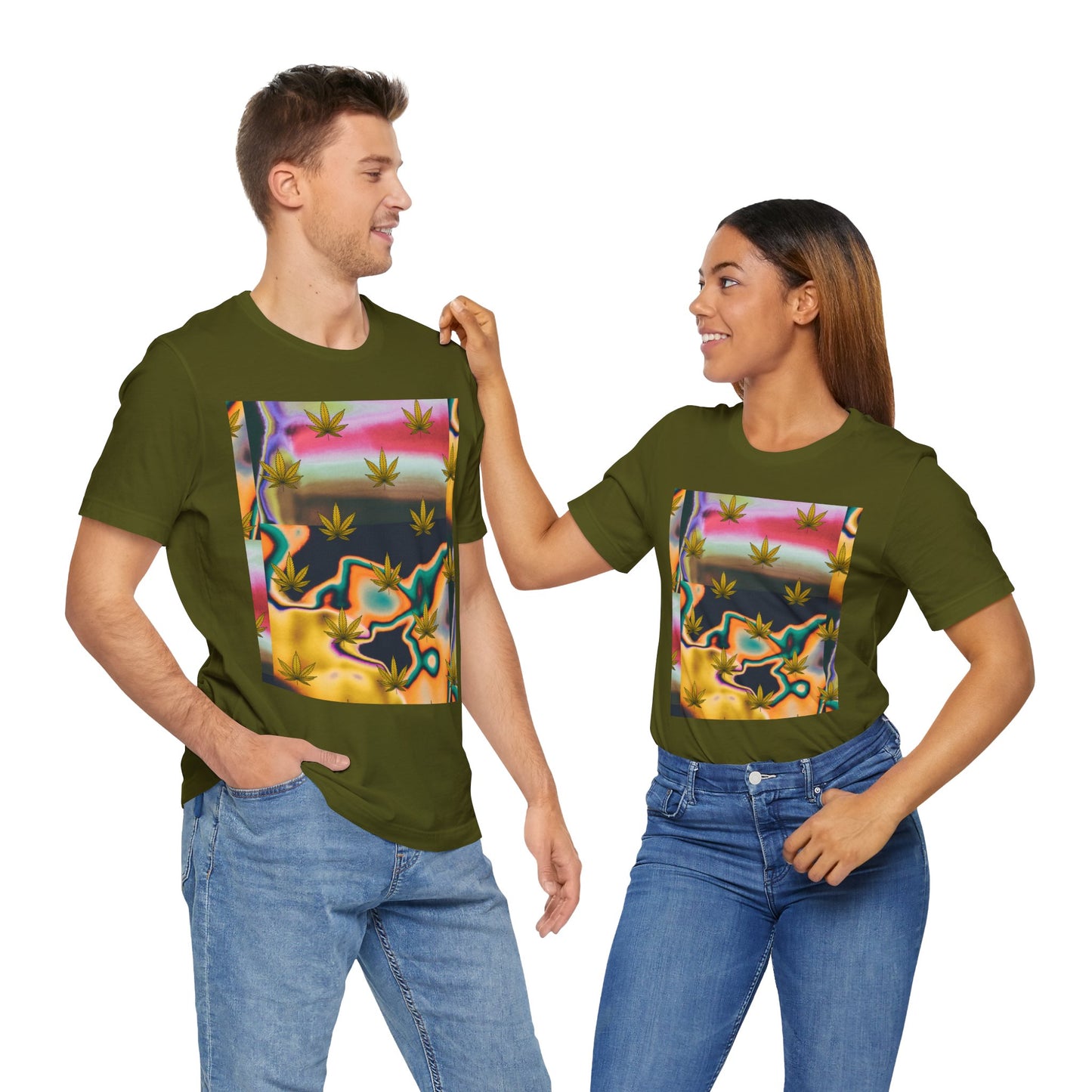 Vibrant Leaf Graphic Tee - Unisex Jersey Short Sleeve T-Shirt