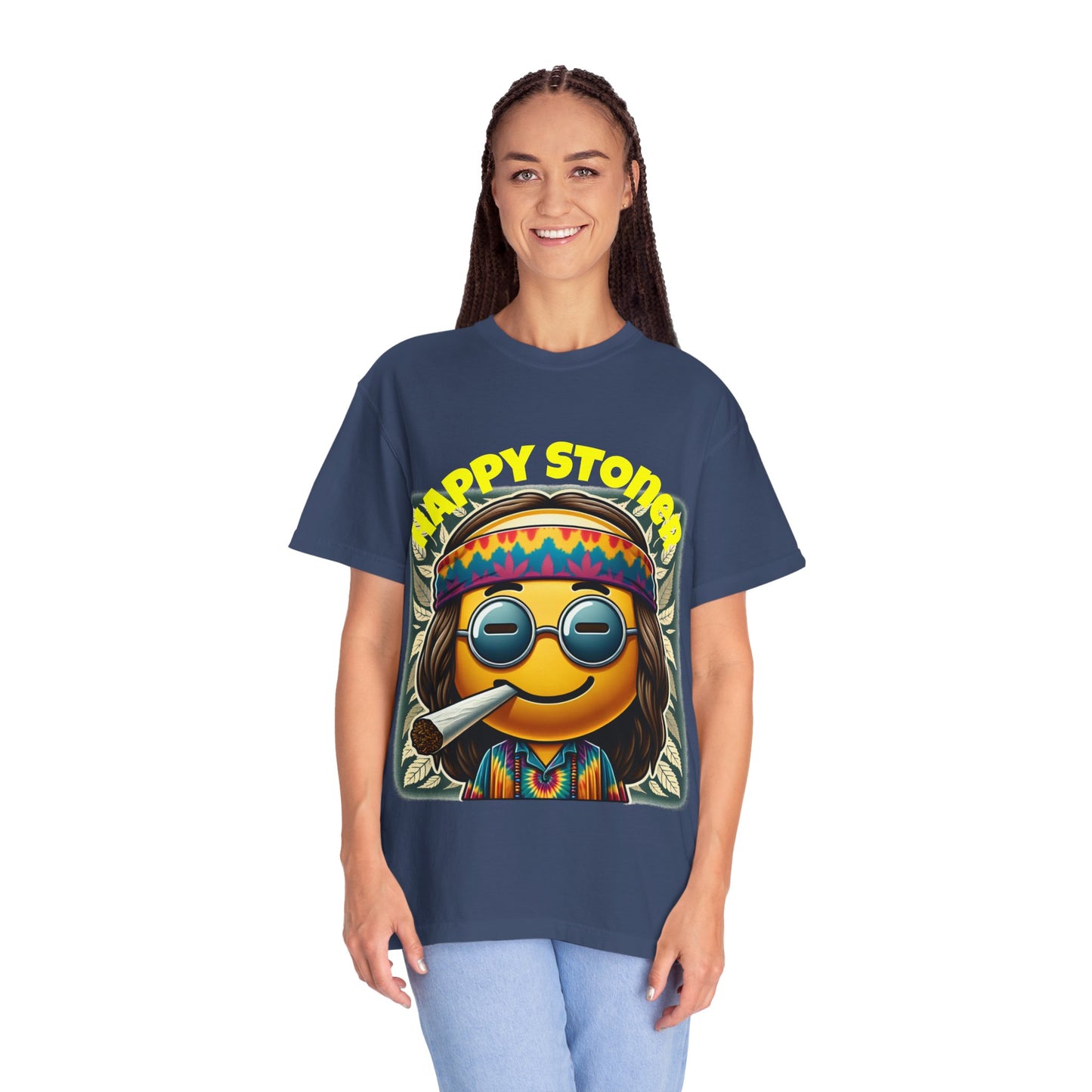 Happy Stoner Unisex Garment-Dyed T-Shirt | Chill Vibe Tee for Budding Enthusiasts