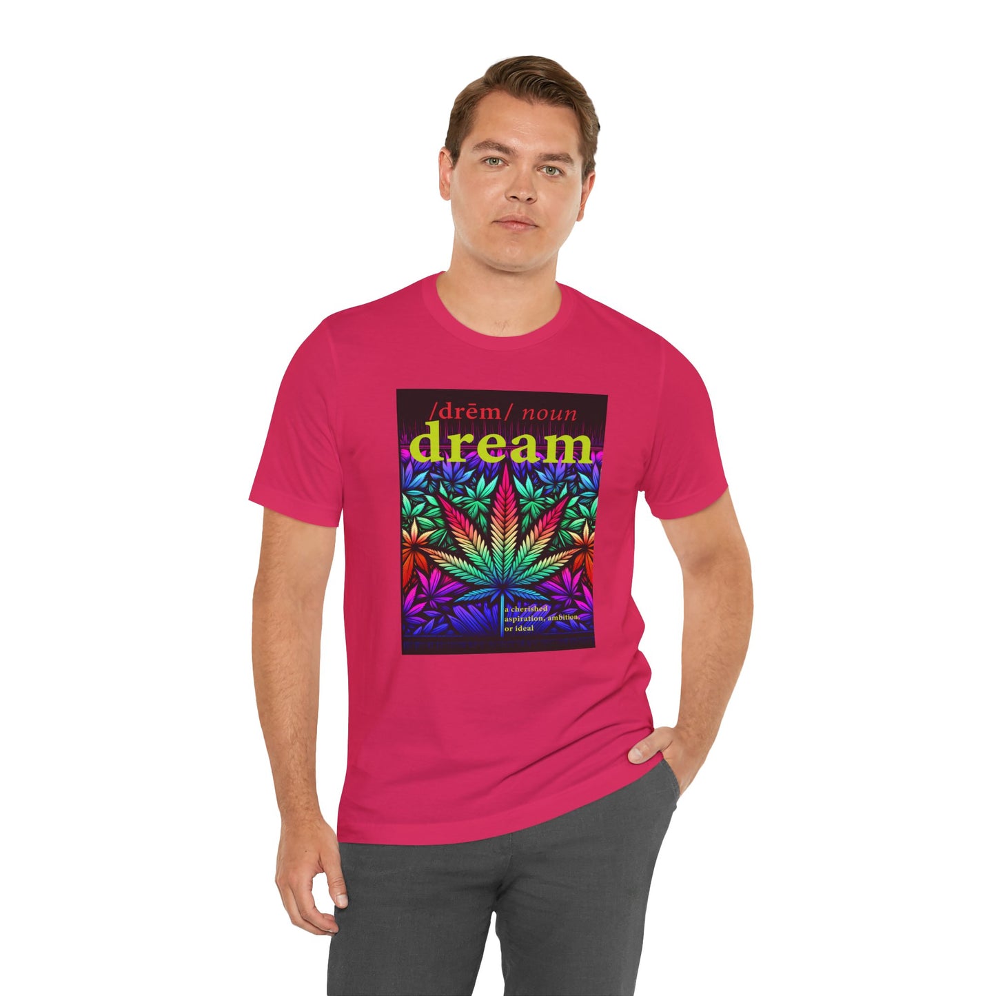 Dream Inspired Unisex Jersey Tee - Vibrant Cannabis Graphic T-Shirt