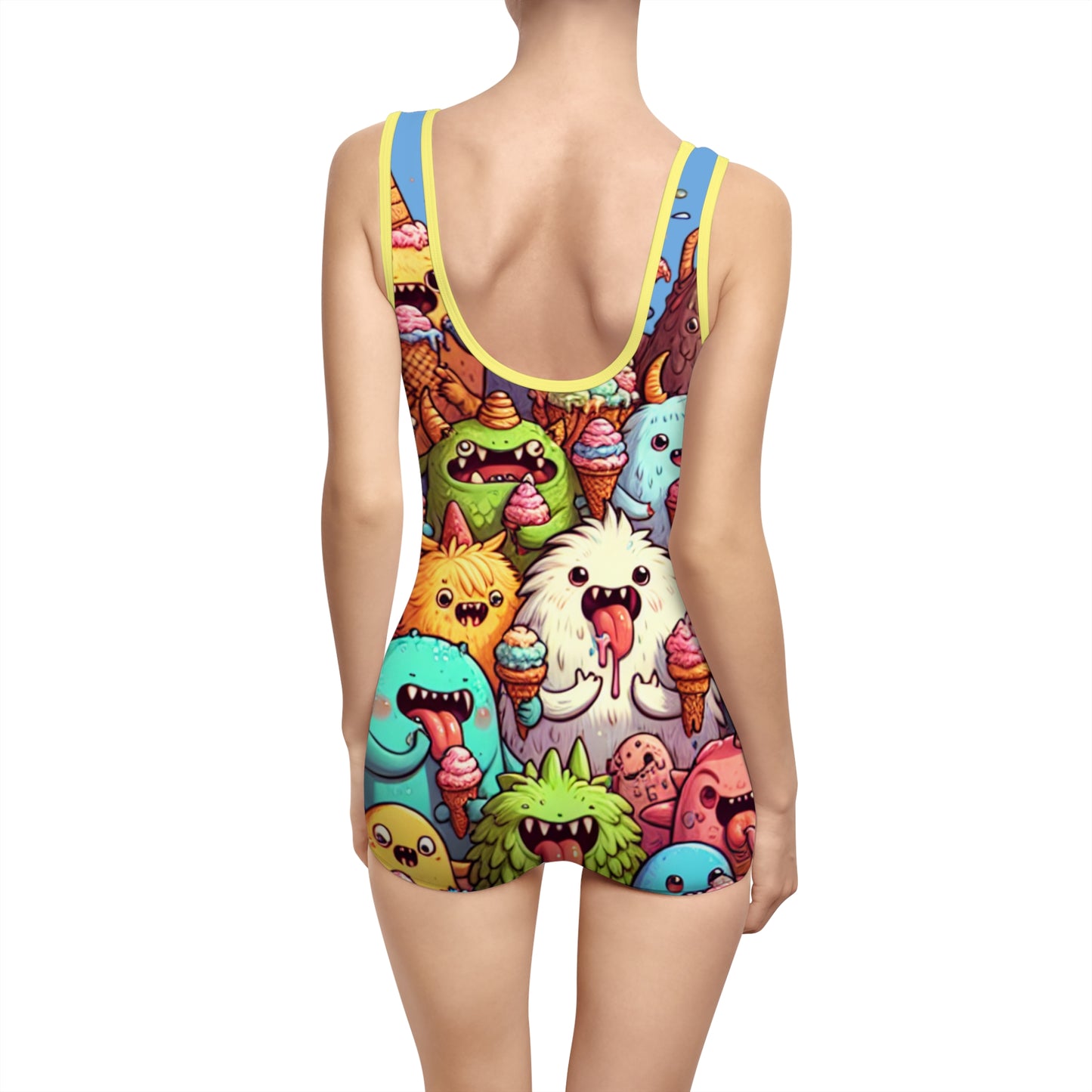 Women's Vintage Ice Cream Monster Swimsuit - Fun Summer Swimwear