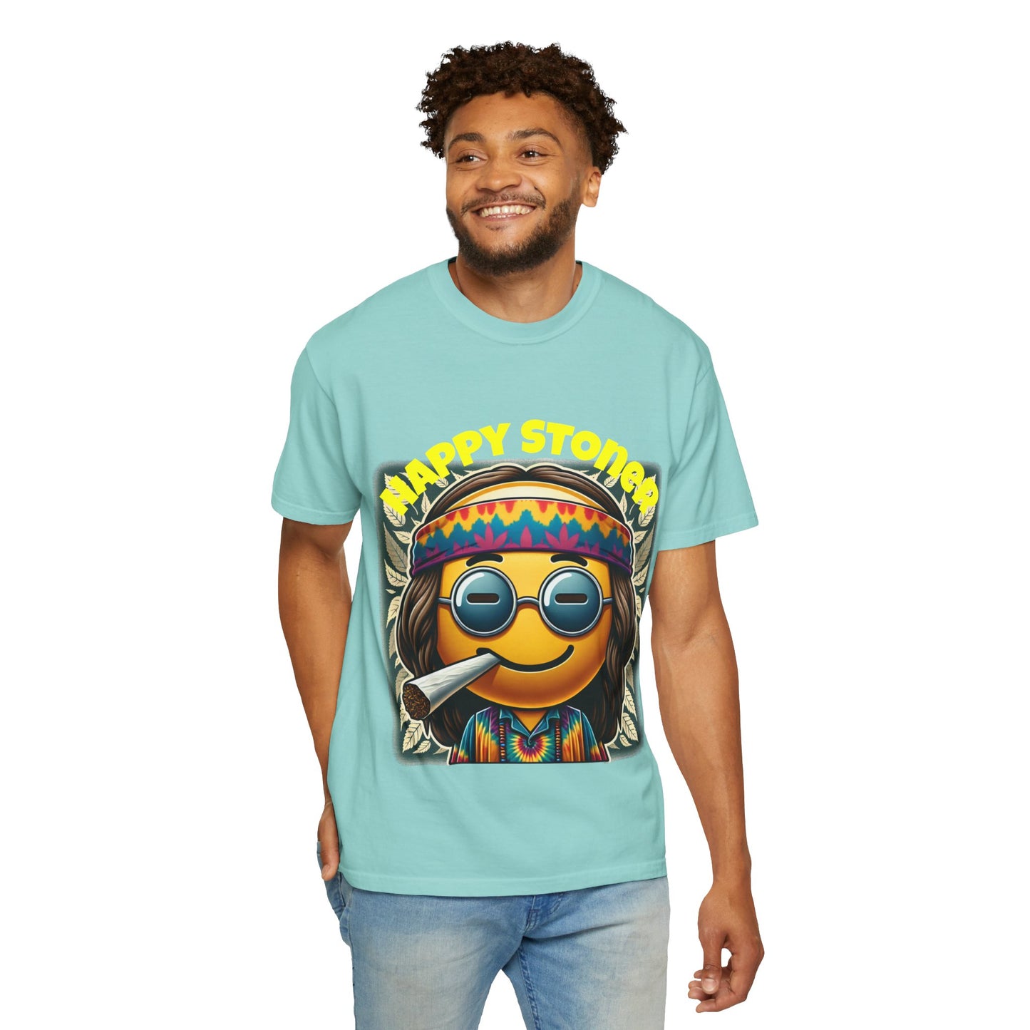 Happy Stoner Unisex Garment-Dyed T-Shirt | Chill Vibe Tee for Budding Enthusiasts
