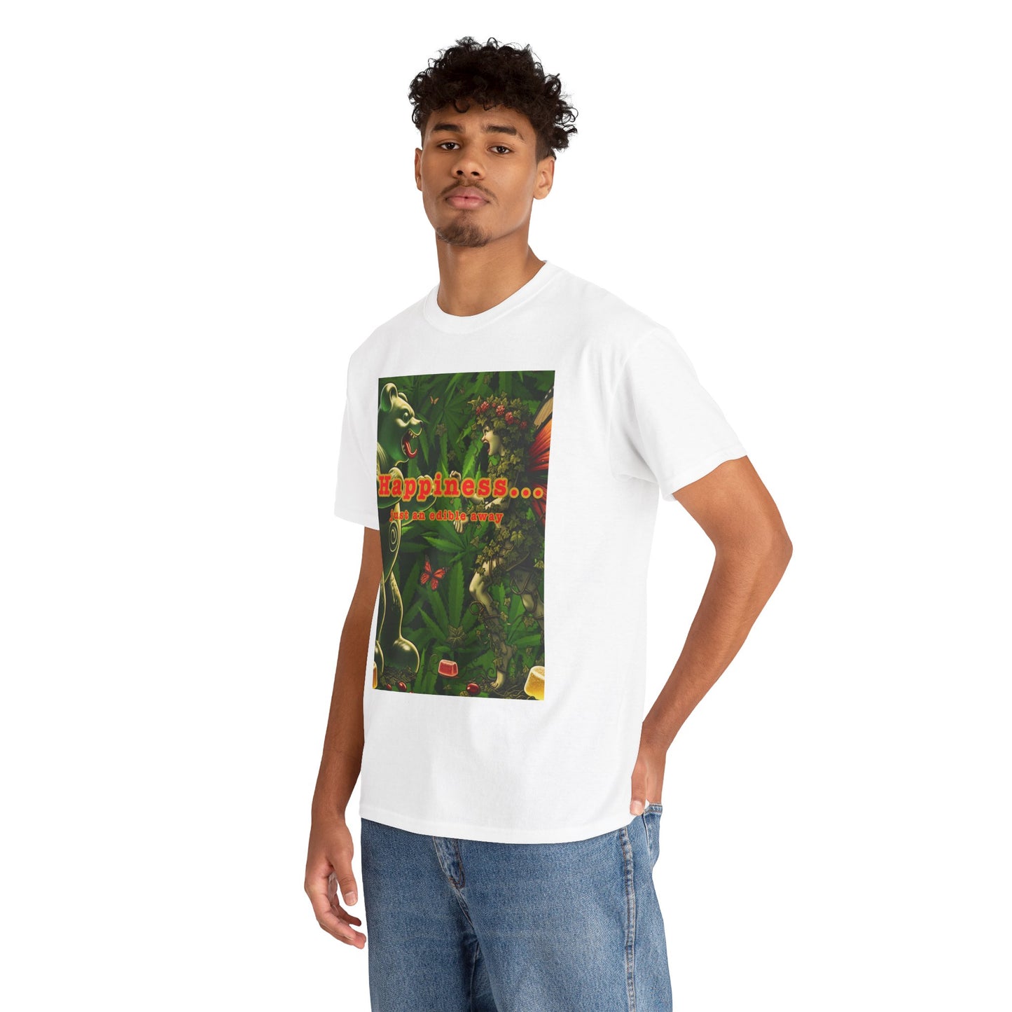 Happiness Jungle Unisex Heavy Cotton Tee, Graphic T-Shirt, Nature Lover Gift, Summer Wardrobe Essential, Unisex Casual Wear