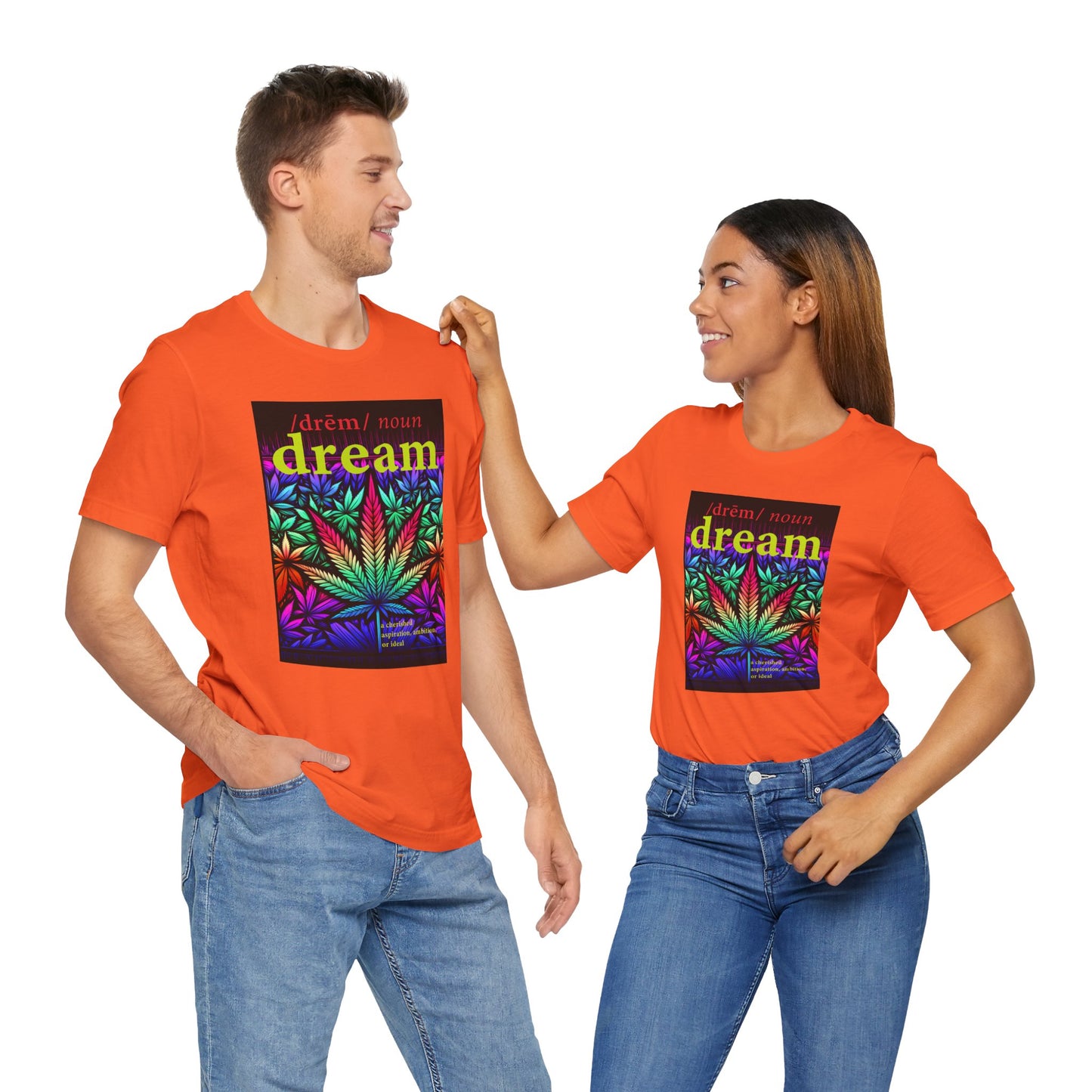 Dream Inspired Unisex Jersey Tee - Vibrant Cannabis Graphic T-Shirt