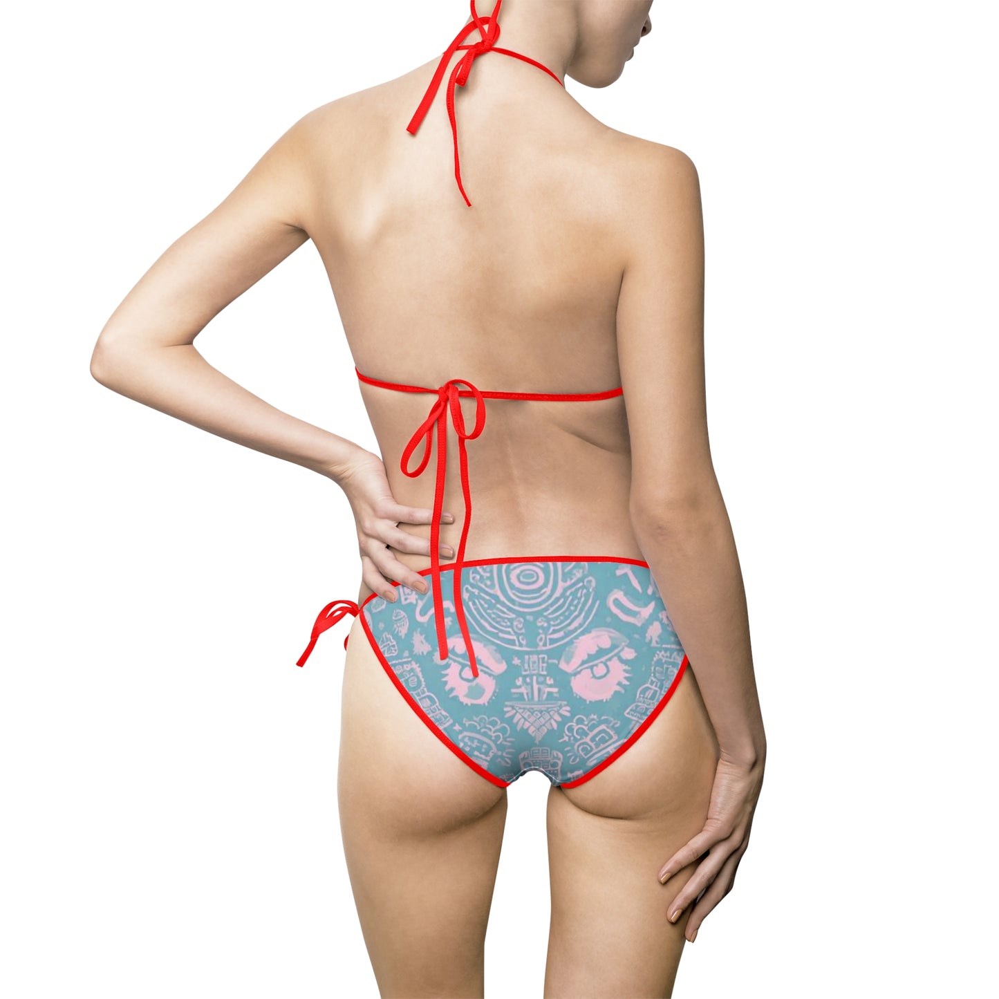 Trendy Women's Bikini Swimsuit - Fun Tropical Print for Summer Vibes