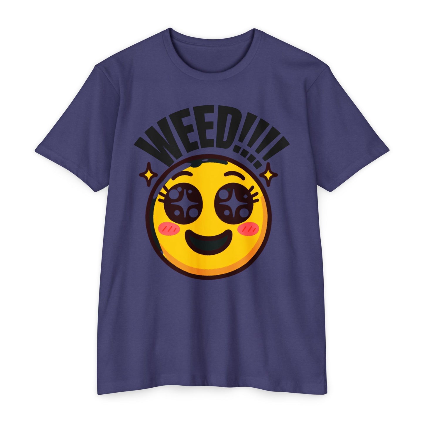 Fun Weed Smiley Face T-Shirt for Cannabis Lovers