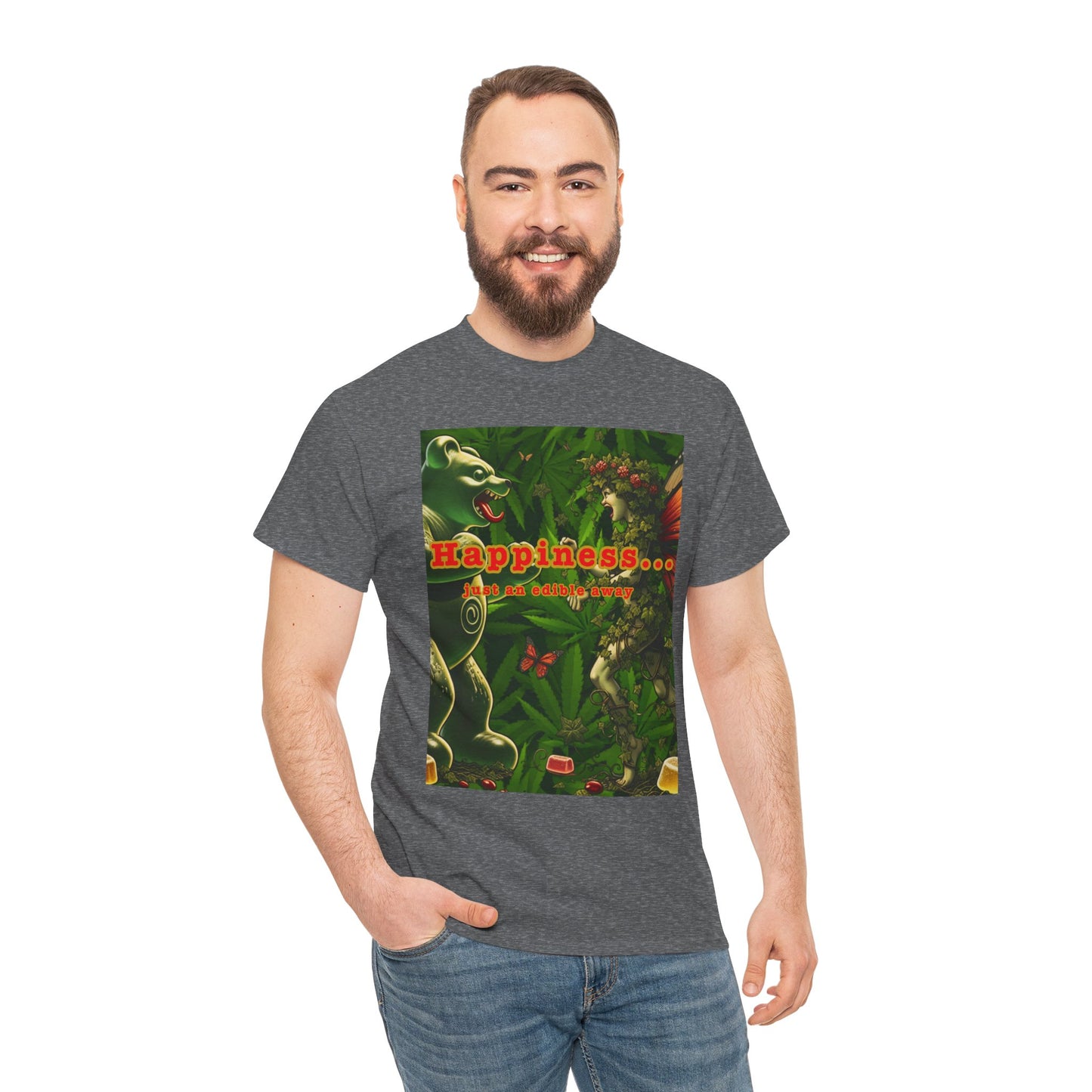 Happiness Jungle Unisex Heavy Cotton Tee, Graphic T-Shirt, Nature Lover Gift, Summer Wardrobe Essential, Unisex Casual Wear