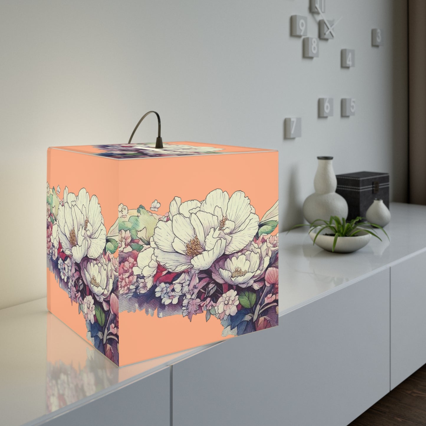 Exotic Flower Light Cube Lamp