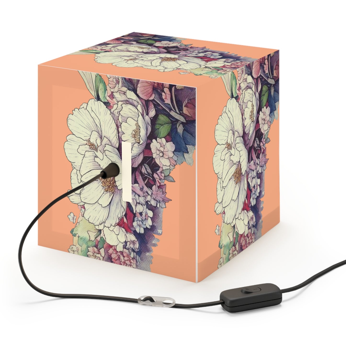 Exotic Flower Light Cube Lamp