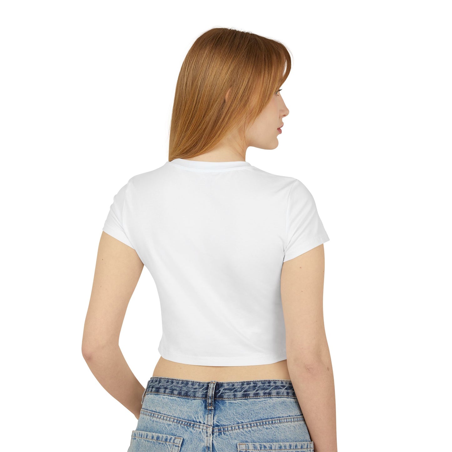 Colorful Graphic Baby Tee for Women - Floral & Butterfly Design