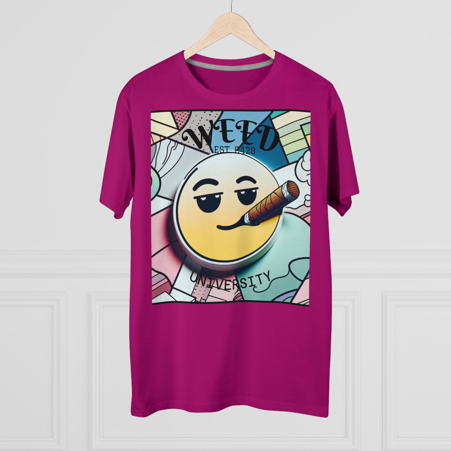 Cozy Weed University Tee - Modern Fit Cannabis T-Shirt for Fun Lovers