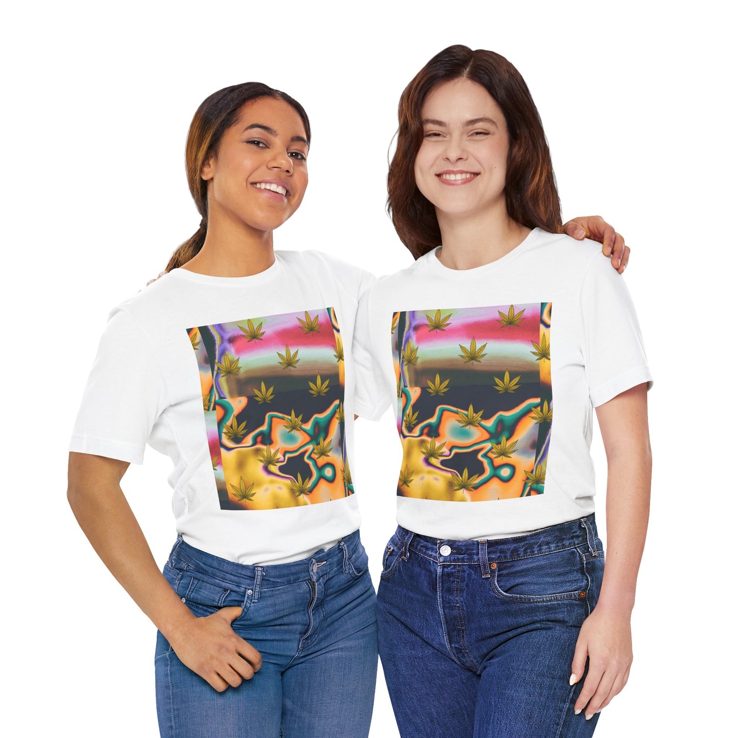 Vibrant Leaf Graphic Tee - Unisex Jersey Short Sleeve T-Shirt
