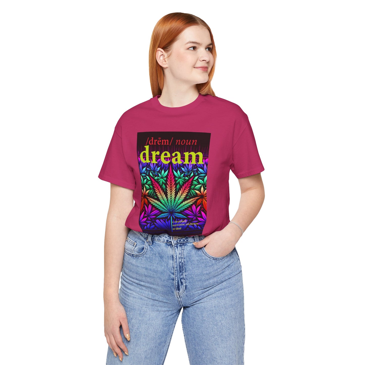 Dream Inspired Unisex Jersey Tee - Vibrant Cannabis Graphic T-Shirt