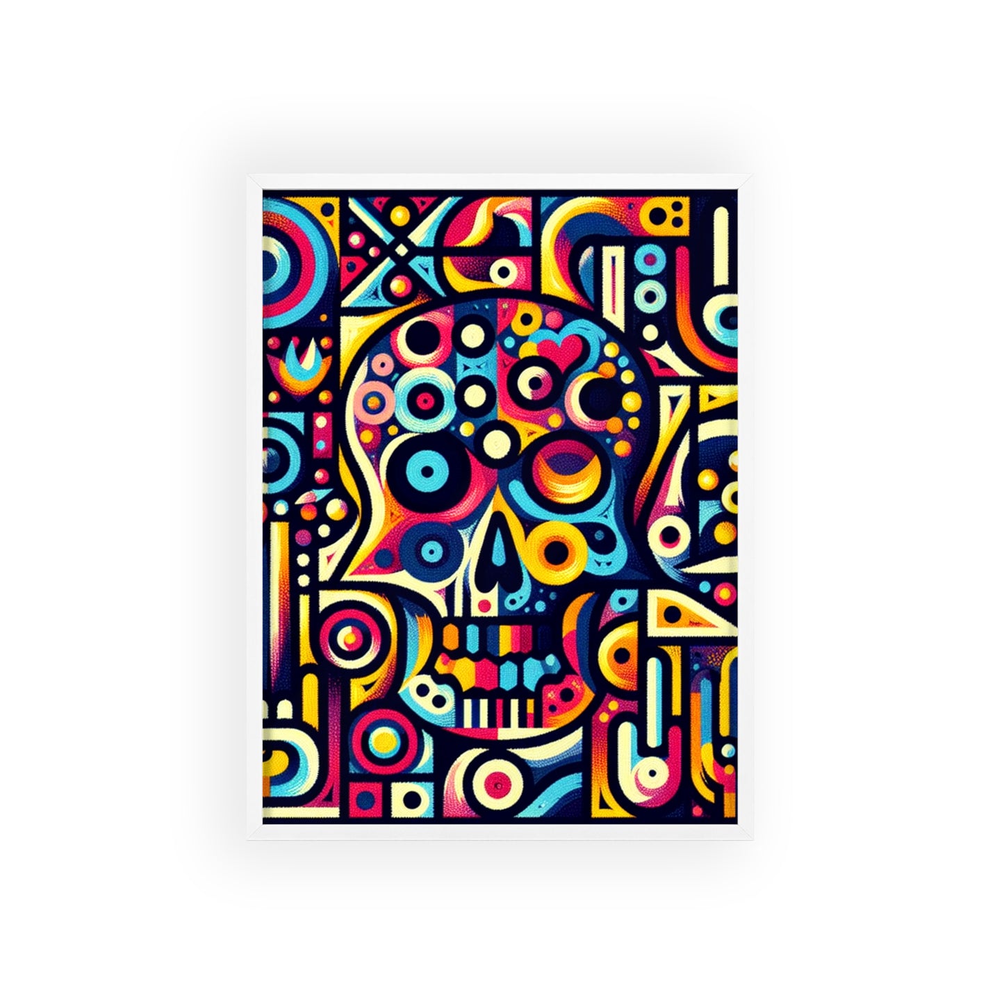 Skull Rock N Roll Posters with Wooden Frame