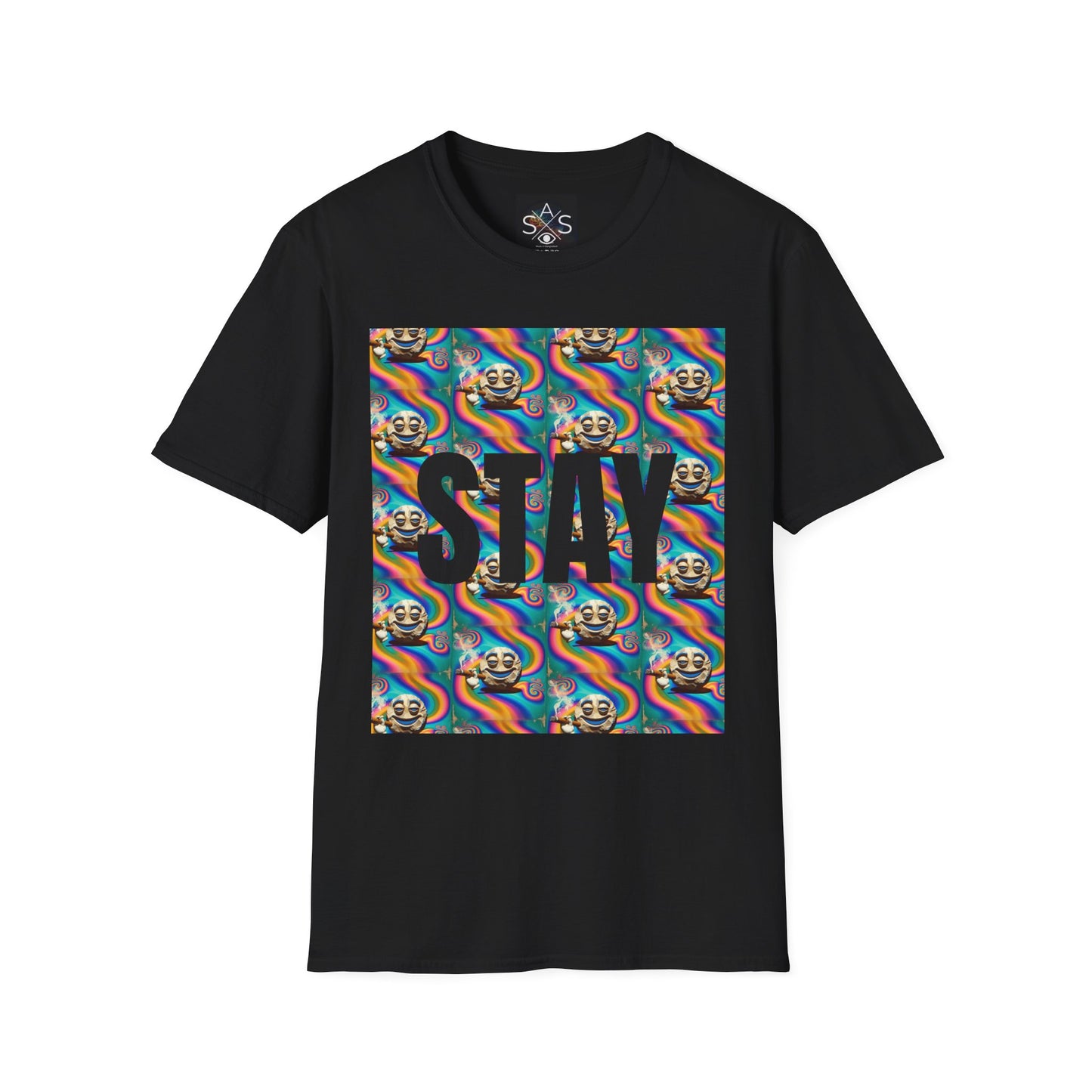 Stay Stoned Unisex Softstyle T-Shirt - Retro Vibe Graphic Tee for Fun Gatherings