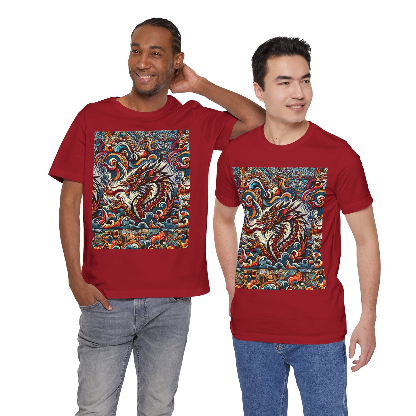 Vibrant Dragon Graphic Tee - Unisex Jersey Short Sleeve Shirt